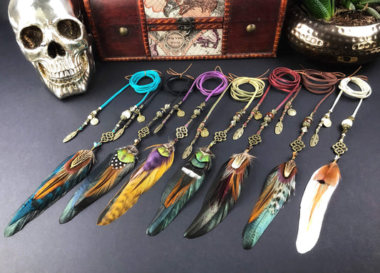 Beaded Feather Hair Braiders, braid into hair, hippie accessory, bohemian style hair braid, tribal style hair braid, festival hair accessory