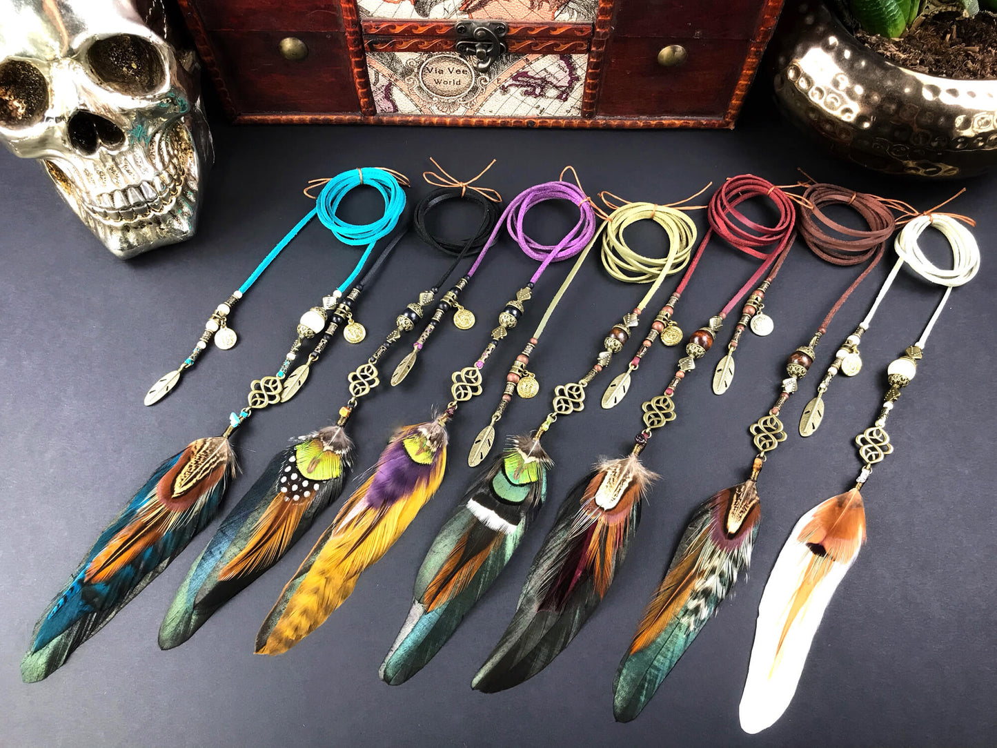 Beaded Feather Hair Braiders, braid into hair, hippie accessory, bohemian style hair braid, tribal style hair braid, festival hair accessory