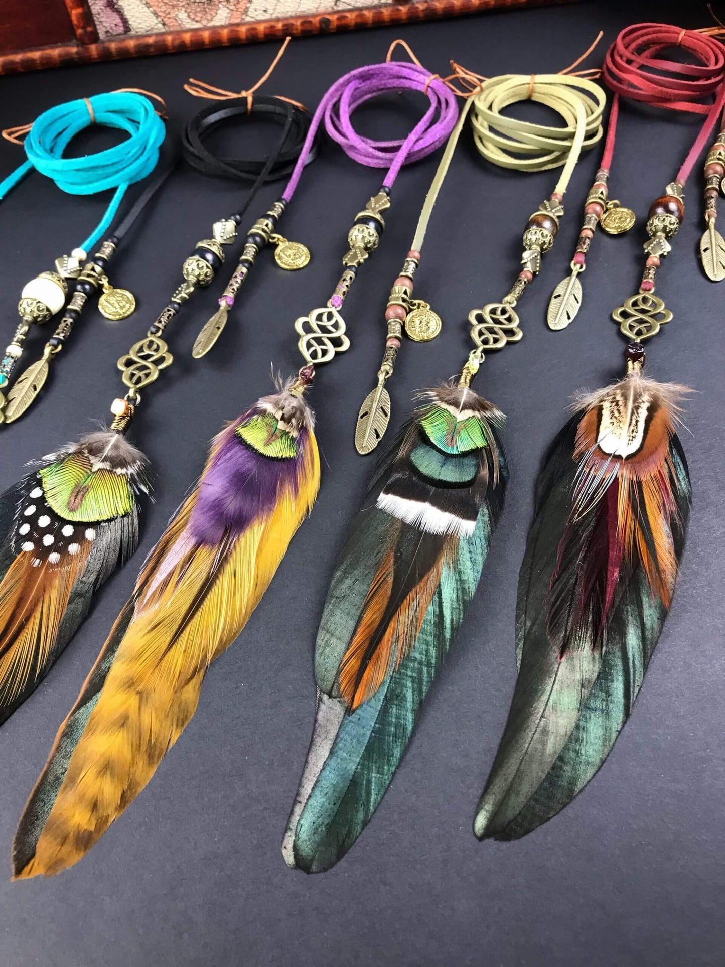 Beaded Feather Hair Braiders, braid into hair, hippie accessory, bohemian style hair braid, tribal style hair braid, festival hair accessory