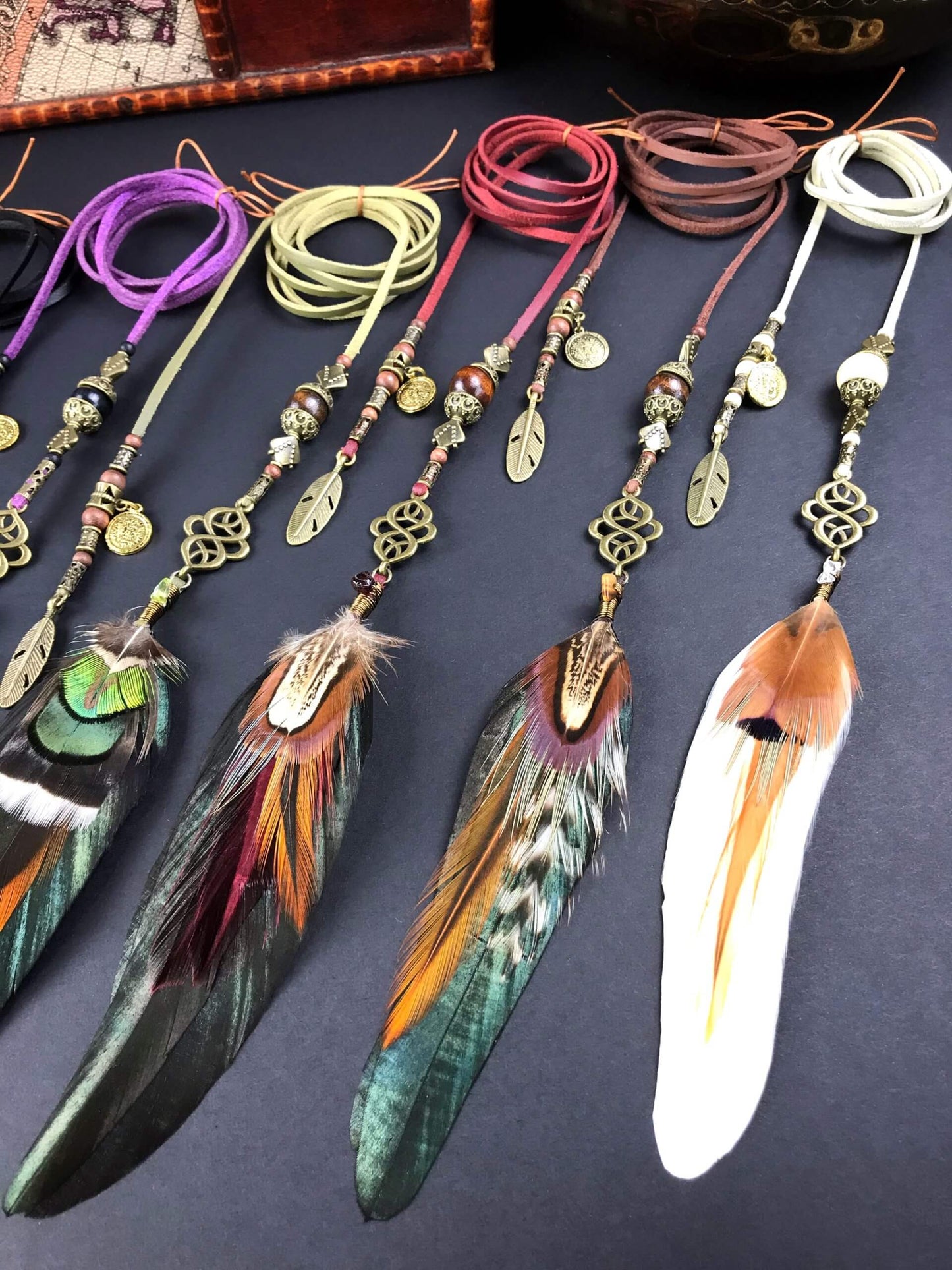 Beaded Feather Hair Braiders, braid into hair, hippie accessory, bohemian style hair braid, tribal style hair braid, festival hair accessory