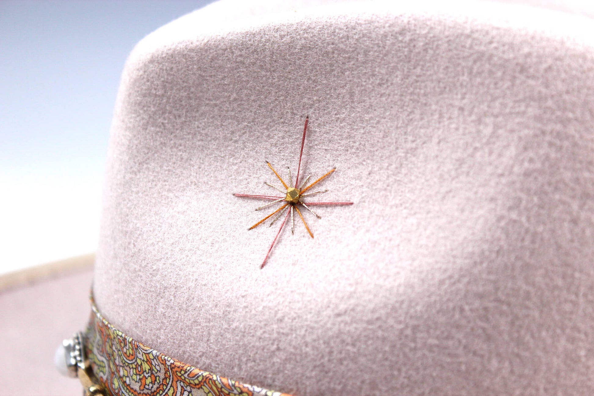 The Rose Sunset Fedora Rose Pink Wool Felt Wedding Hat Paisley Silk Unisex Hat For Men And Women Country And Western Style Bohemian Hat