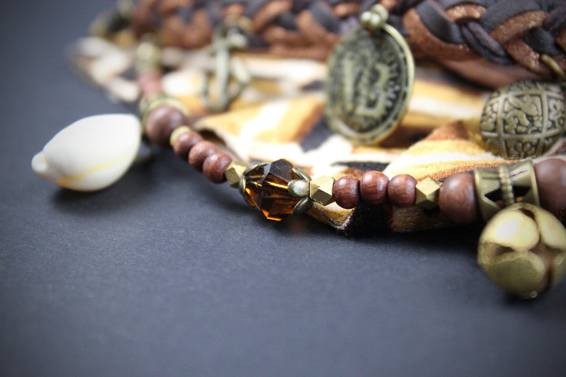 The Jefferson Cuff Bracelet Set - Pirate Layered Gypsy Fabric Wrist Wrap Unisex Bracelet Set For Men And Women Rock n Roll Style