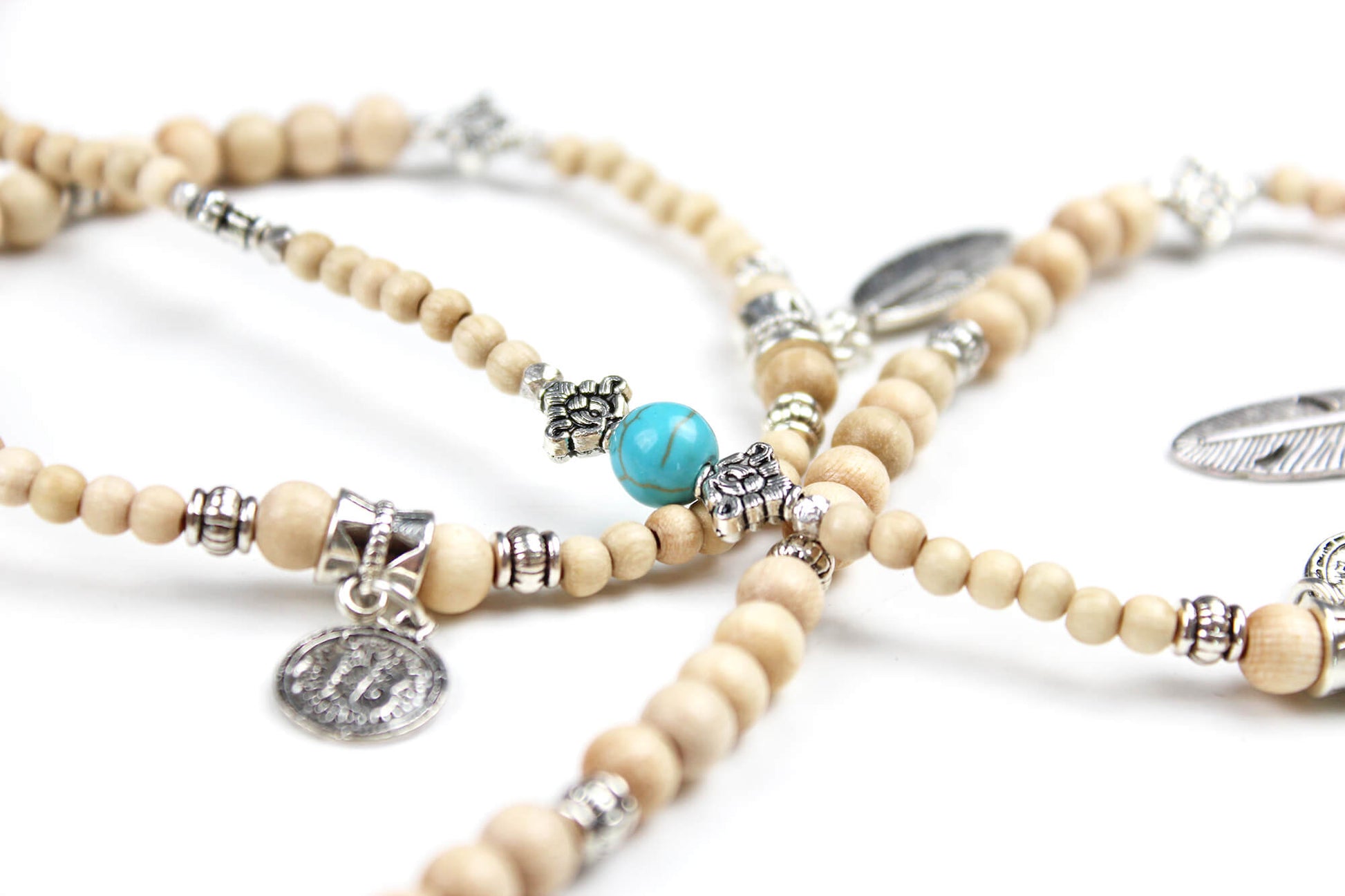 Cream & Silver Howlite Silver Beaded Glasses Chain - Bohemian Pirate Rock n Roll Country Western Style Glasses Chain Reading and Sunglasses