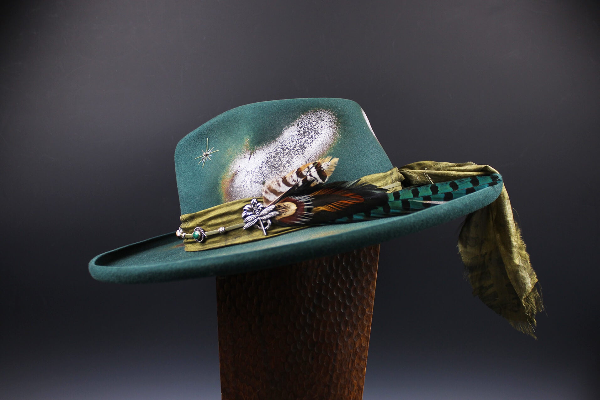 Fedora - Green on Green Distressed