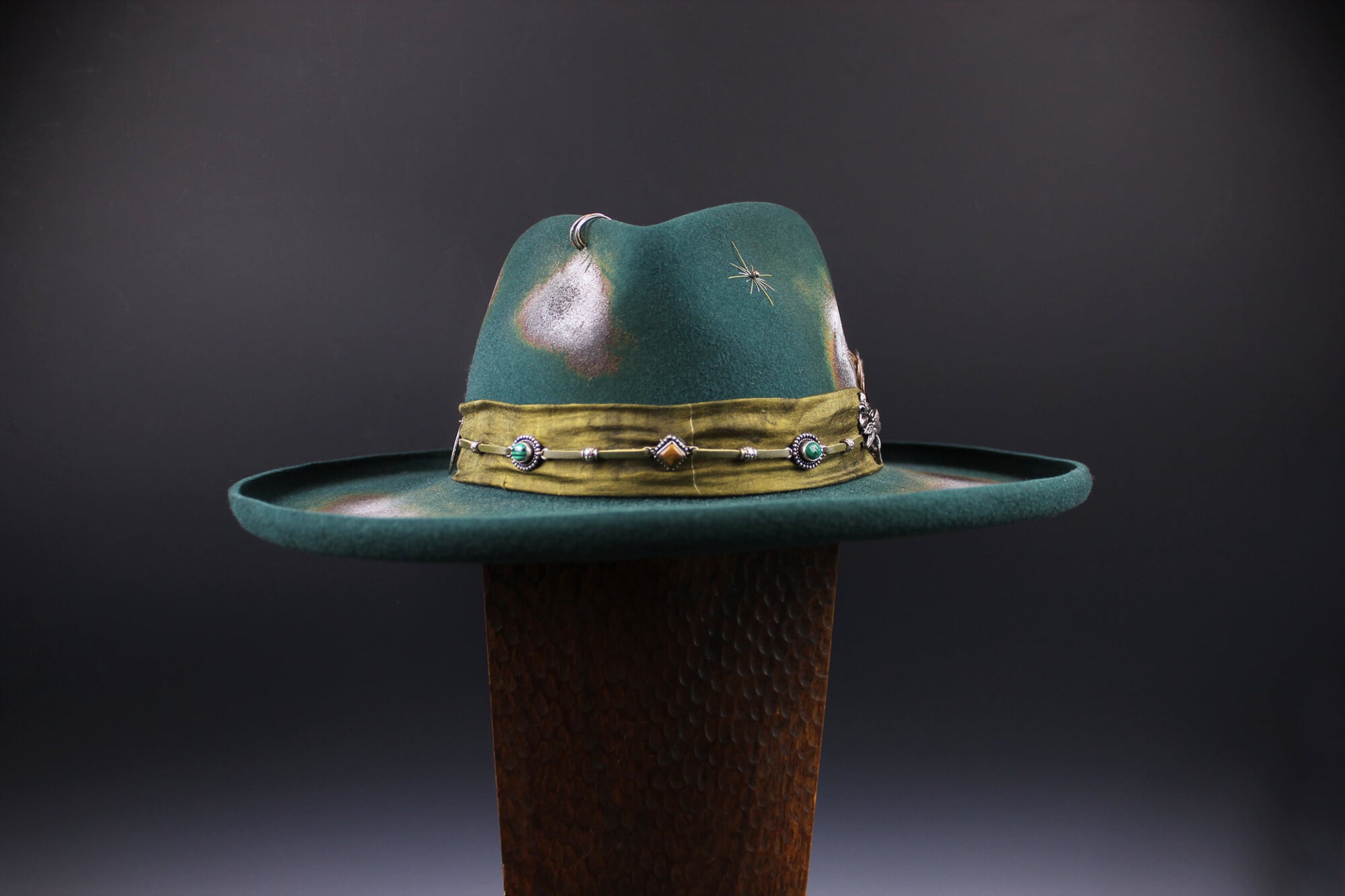 Fedora - Green on Green Distressed