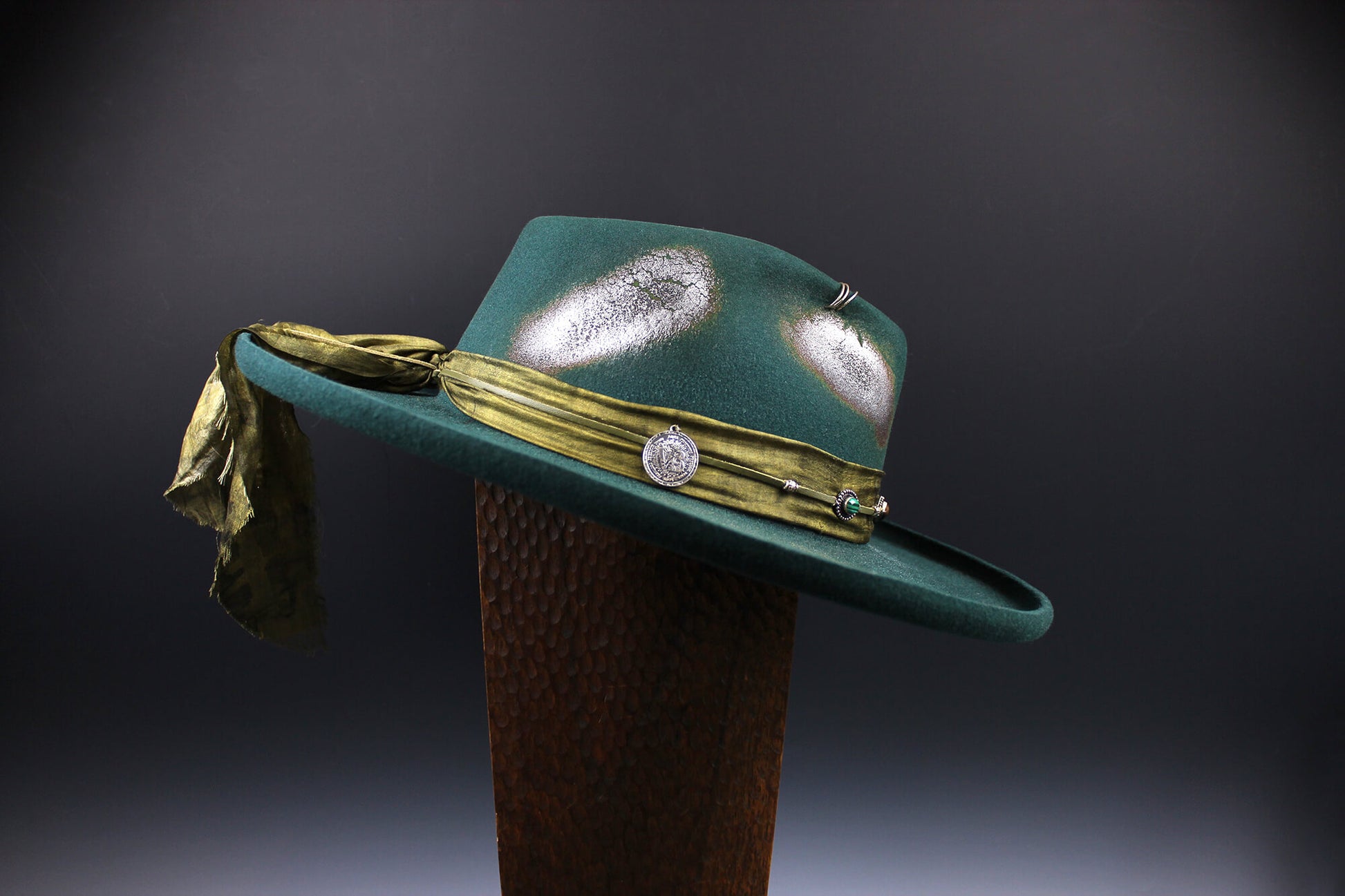 Fedora - Green on Green Distressed
