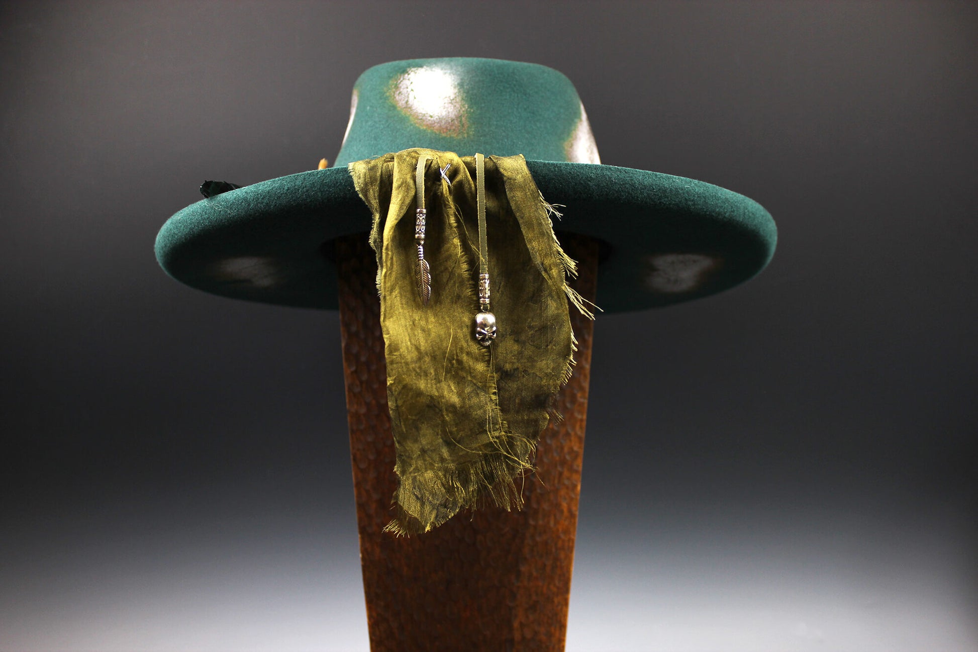 Fedora - Green on Green Distressed
