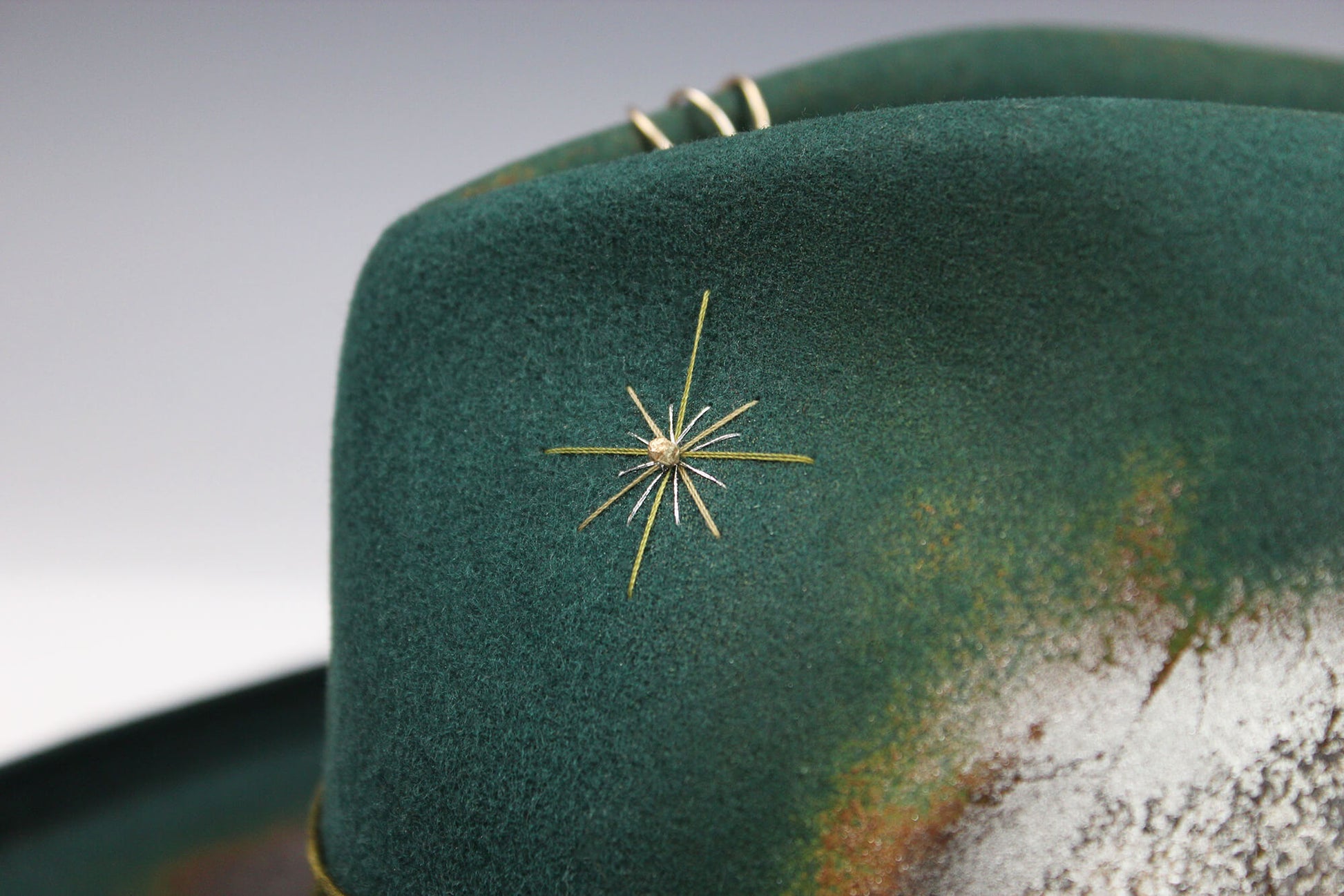 Fedora - Green on Green Distressed