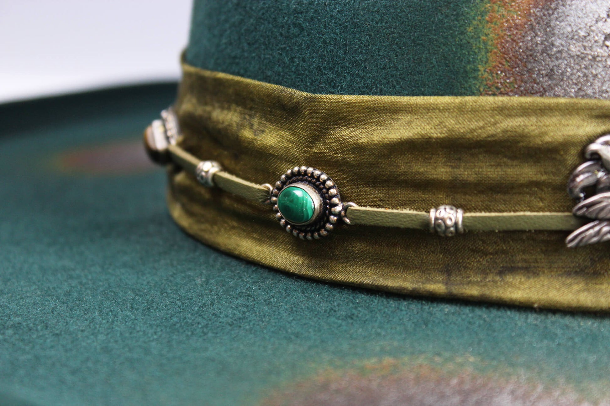 Fedora - Green on Green Distressed