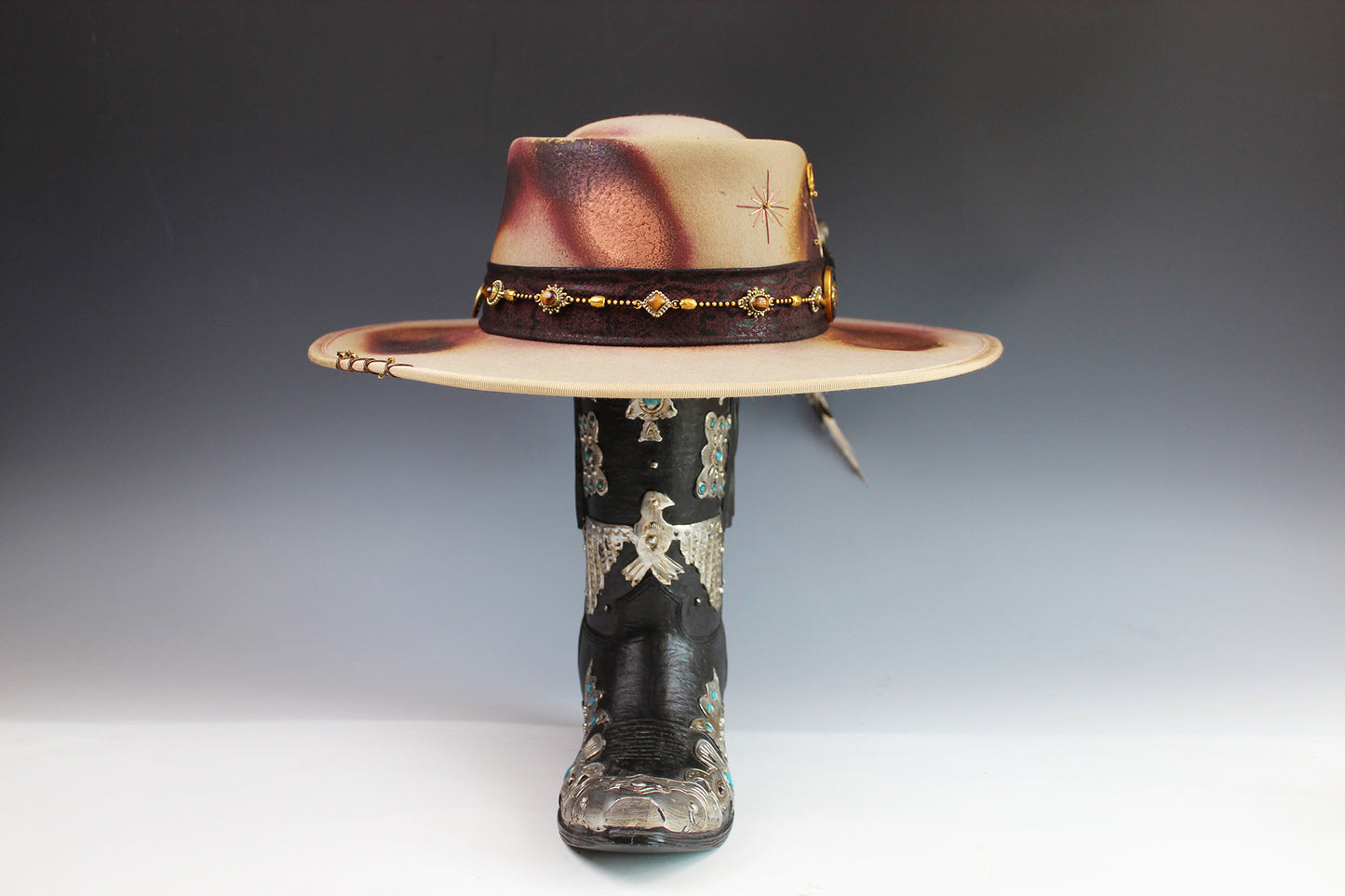 The Honey Bones Fedora - Wide Brim Unisex Hat For Men And Women Country And Western Cowgirl Style Bohemian Festival Cowboy Hat Snake Print