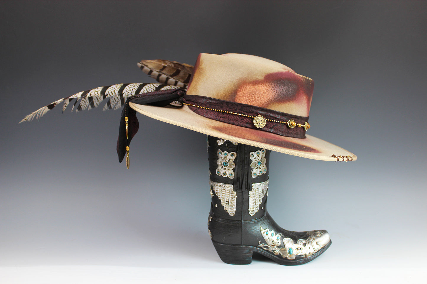 The Honey Bones Fedora - Wide Brim Unisex Hat For Men And Women Country And Western Cowgirl Style Bohemian Festival Cowboy Hat Snake Print