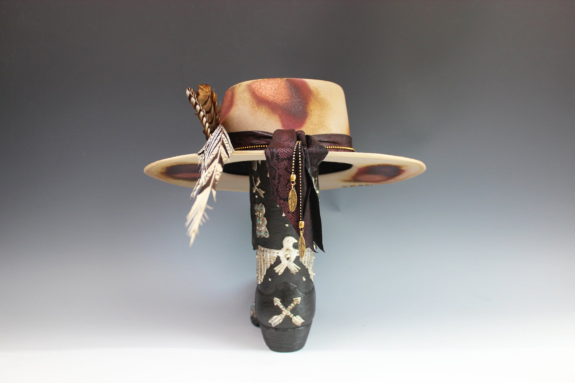 The Honey Bones Fedora - Wide Brim Unisex Hat For Men And Women Country And Western Cowgirl Style Bohemian Festival Cowboy Hat Snake Print