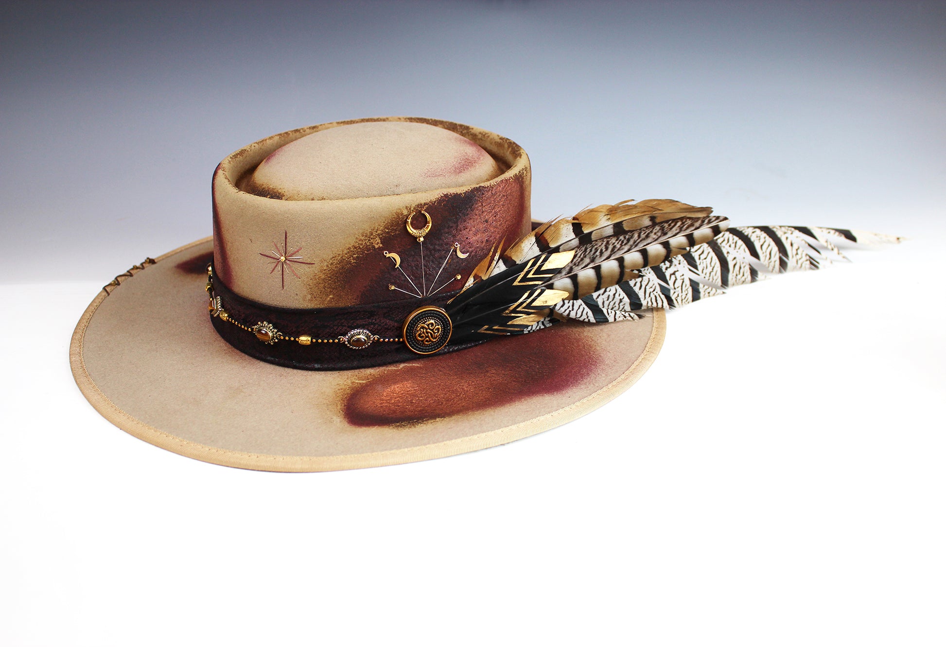 The Honey Bones Fedora - Wide Brim Unisex Hat For Men And Women Country And Western Cowgirl Style Bohemian Festival Cowboy Hat Snake Print