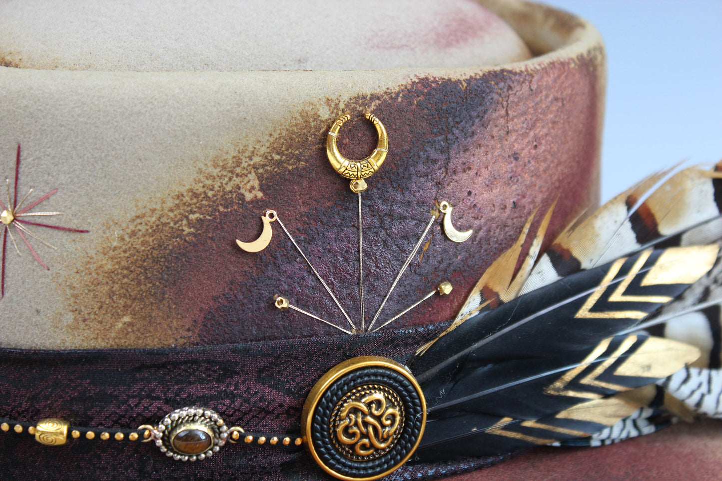 The Honey Bones Fedora - Wide Brim Unisex Hat For Men And Women Country And Western Cowgirl Style Bohemian Festival Cowboy Hat Snake Print