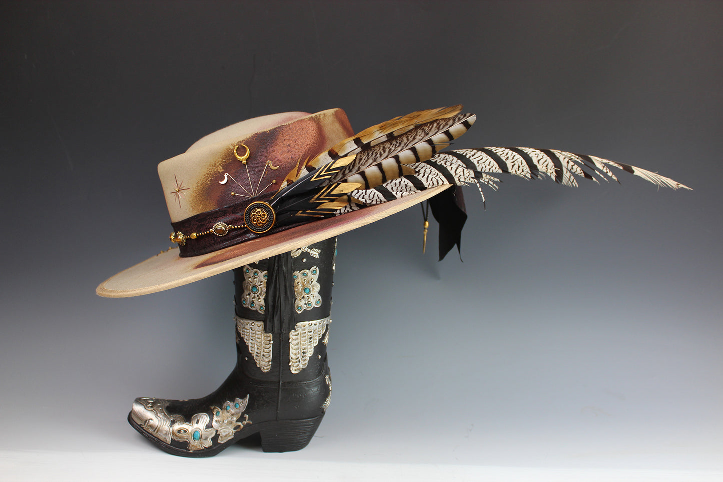 The Honey Bones Fedora - Wide Brim Unisex Hat For Men And Women Country And Western Cowgirl Style Bohemian Festival Cowboy Hat Snake Print