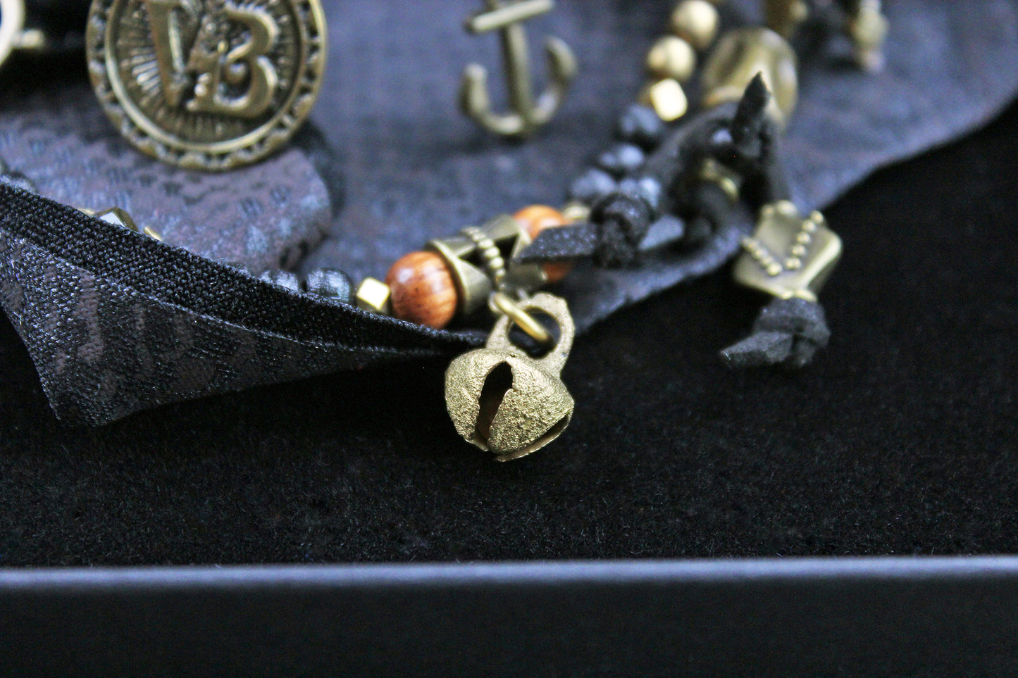 The Copperhead Cuff Bracelet Set - Pirate Layered Gypsy Fabric Wrist Wrap Unisex Bracelet Set For Men And Women Rock n Roll Style