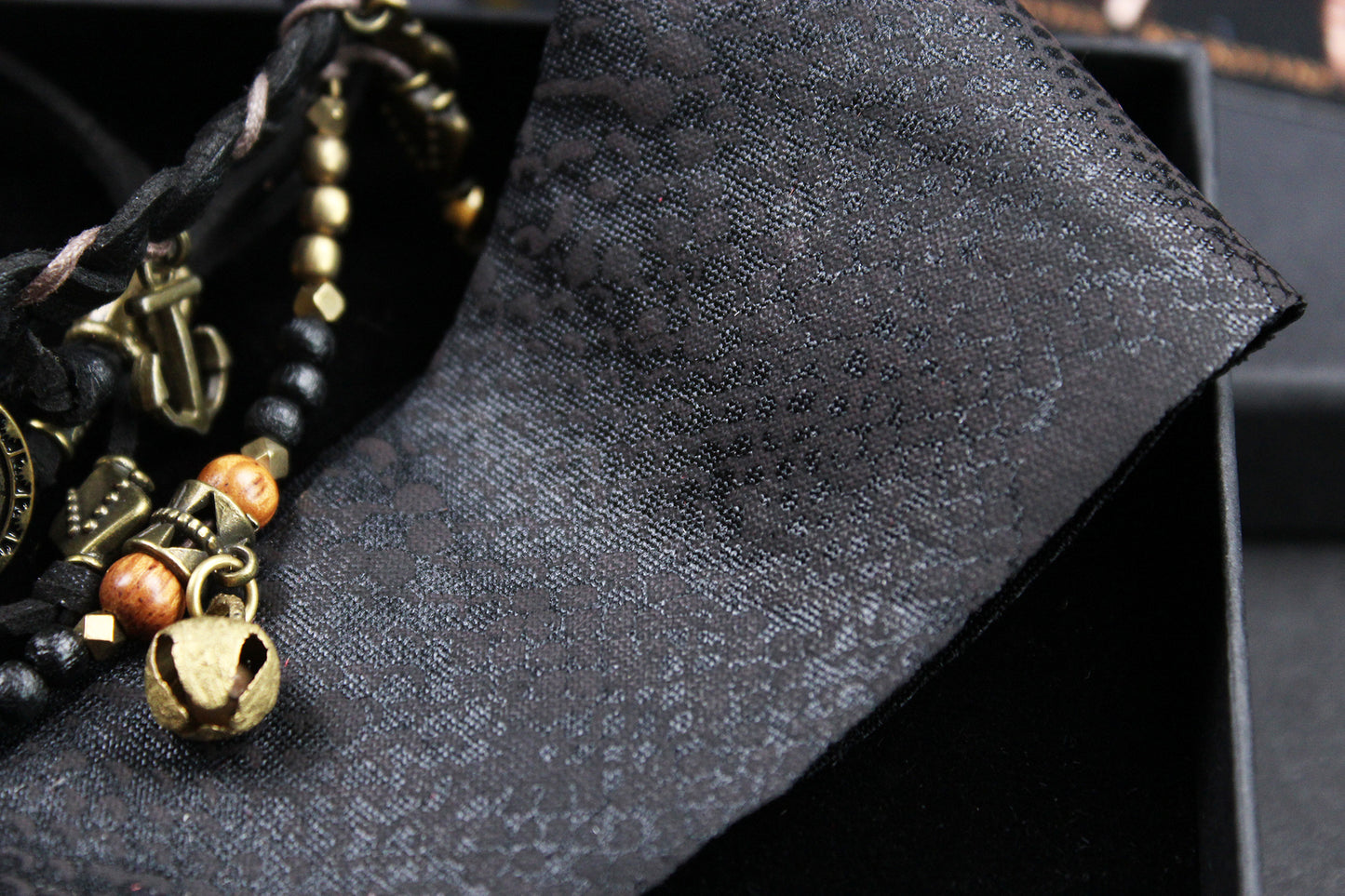 The Copperhead Cuff Bracelet Set - Pirate Layered Gypsy Fabric Wrist Wrap Unisex Bracelet Set For Men And Women Rock n Roll Style