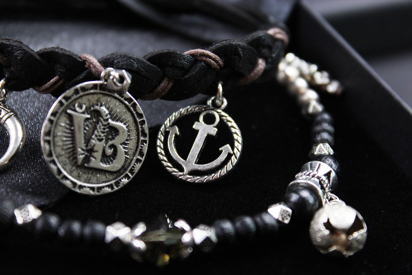 The Black Leopard Cuff Bracelet Set - Pirate Layered Gypsy Fabric Wrist Wrap Unisex Bracelet Set For Men And Women Rock n Roll Style