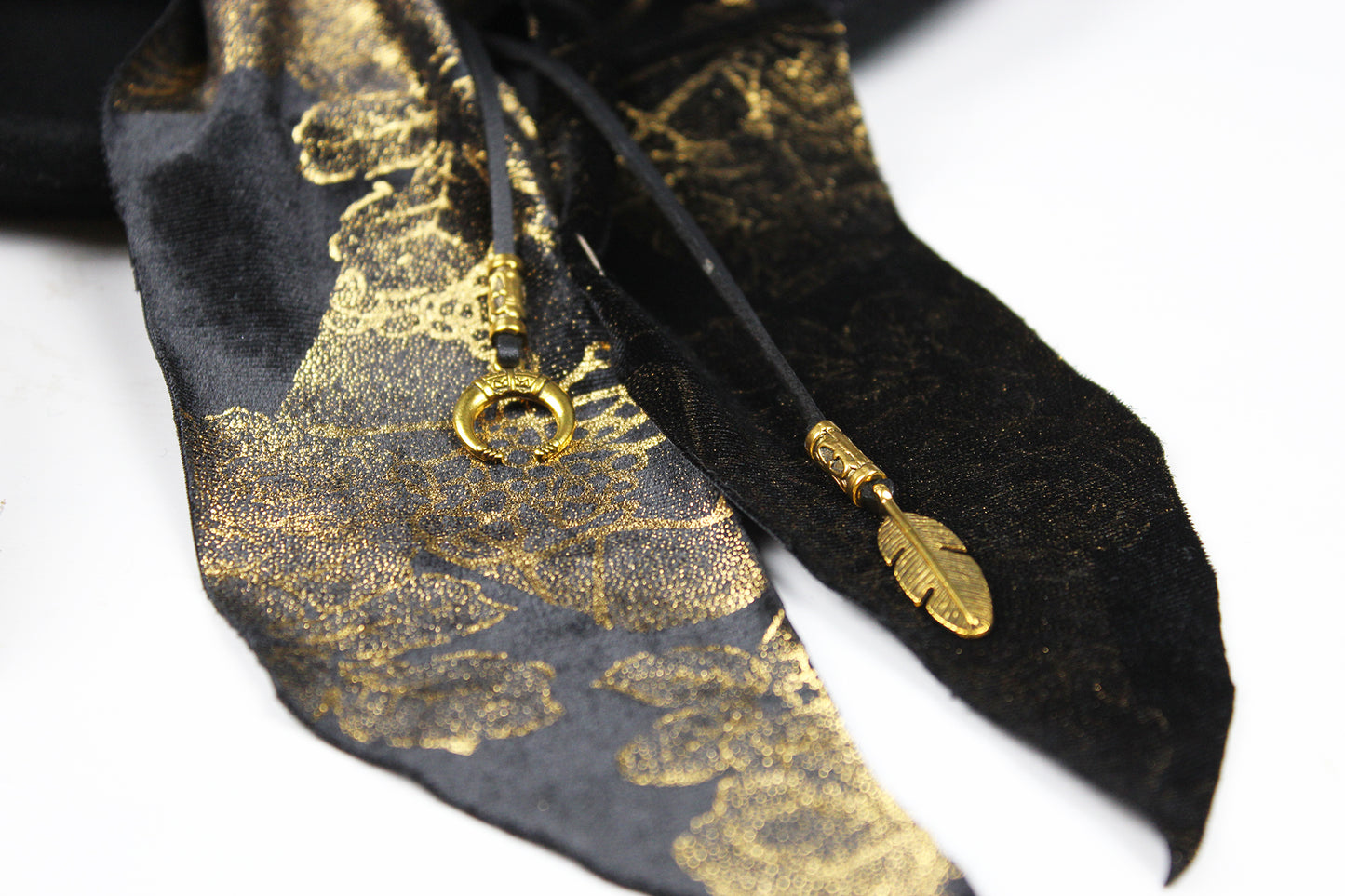 One Off Custom Gambler Hat: Black Wool Felt with gold detailing size Medium 57cm