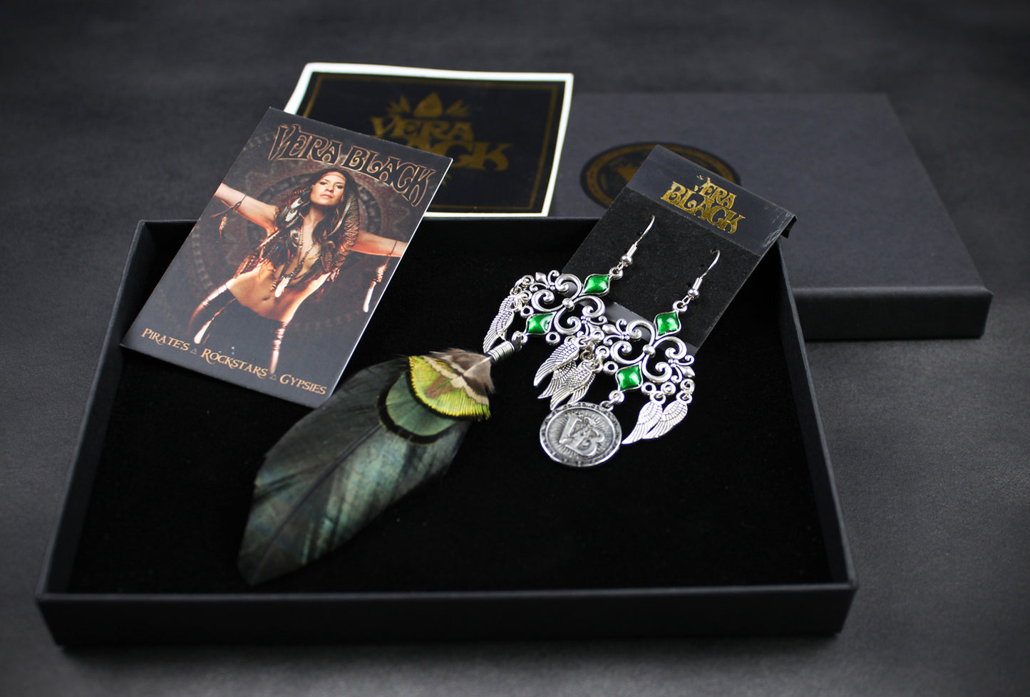 Safari Feather Earrings - Silver & Green Filigree Asymmetrical Green Feather Earrings