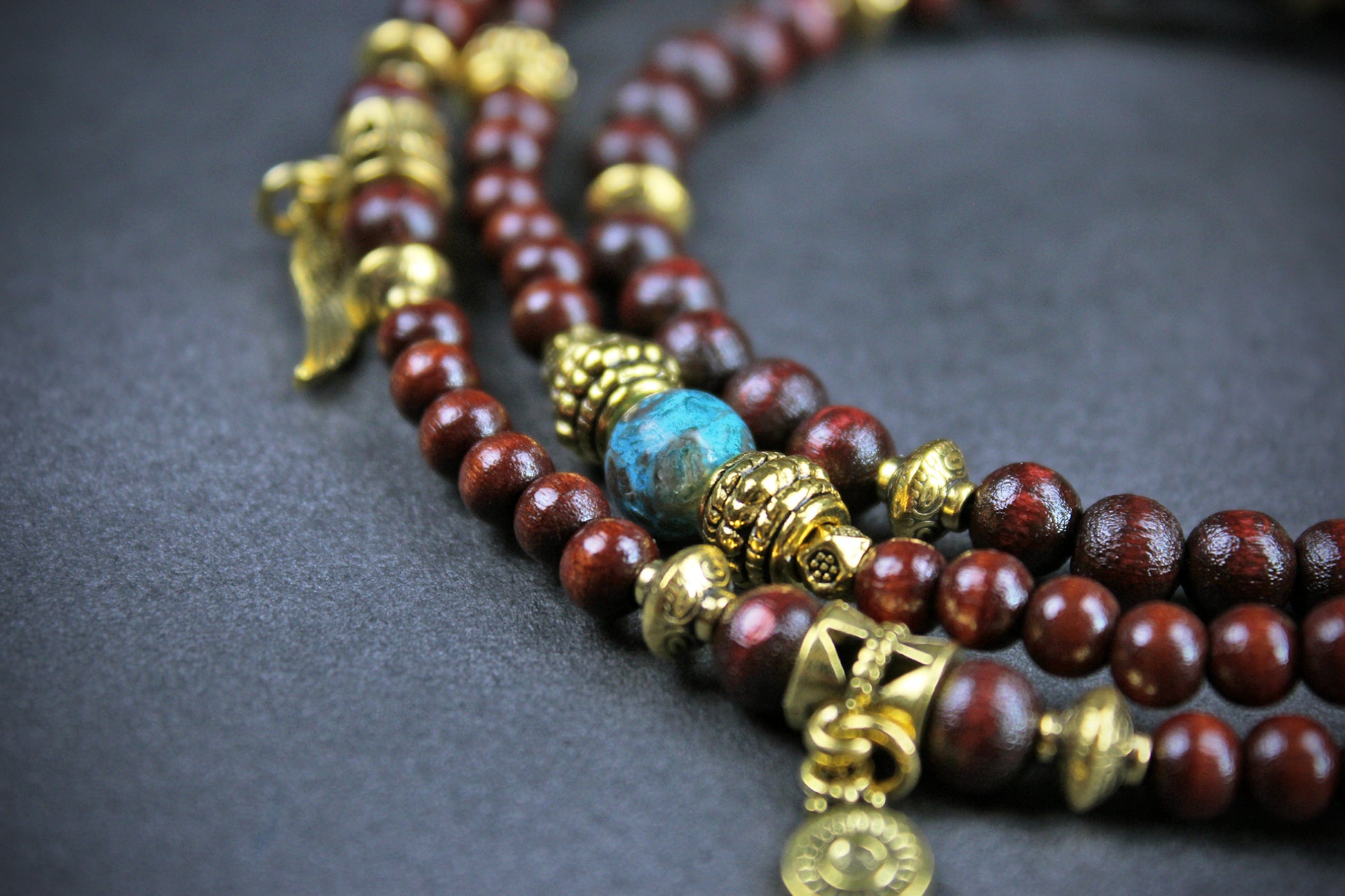 Beaded Glasses Chain: Bohemian Pirate Style Red & Gold Glasses Chain