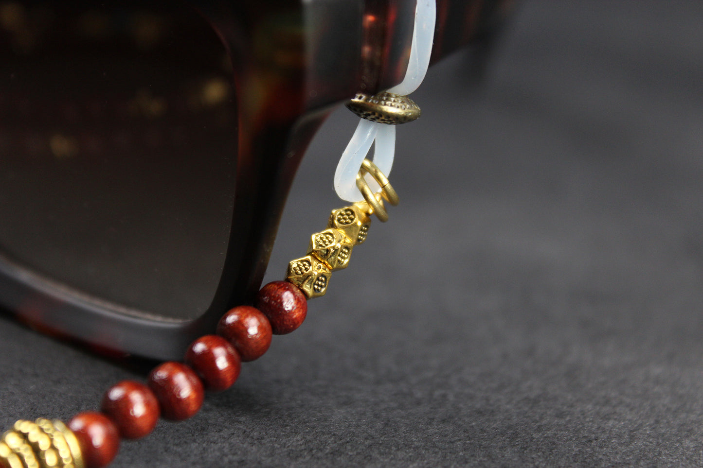 Beaded Glasses Chain: Bohemian Pirate Style Red & Gold Glasses Chain