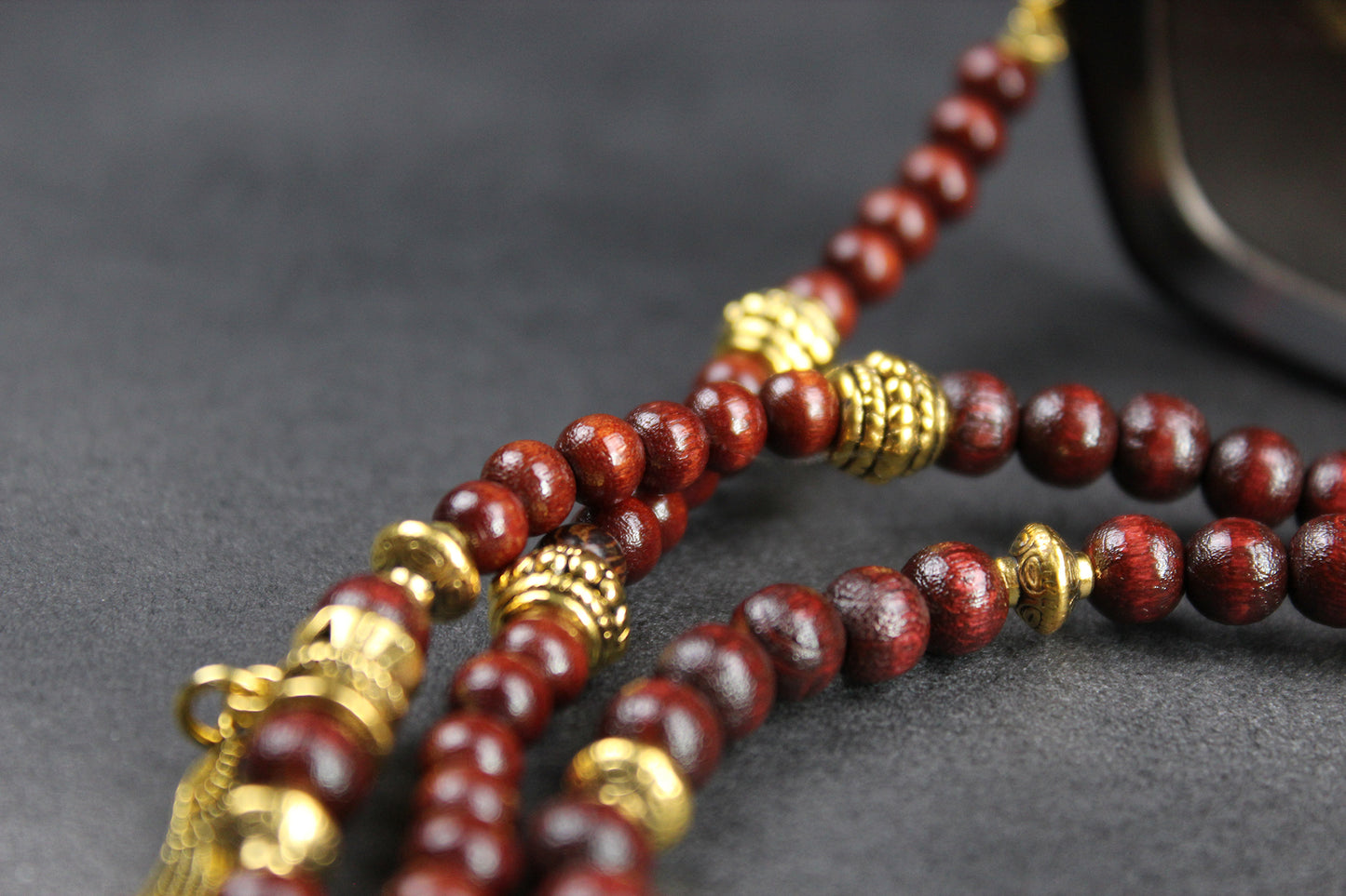 Beaded Glasses Chain: Bohemian Pirate Style Red & Gold Glasses Chain