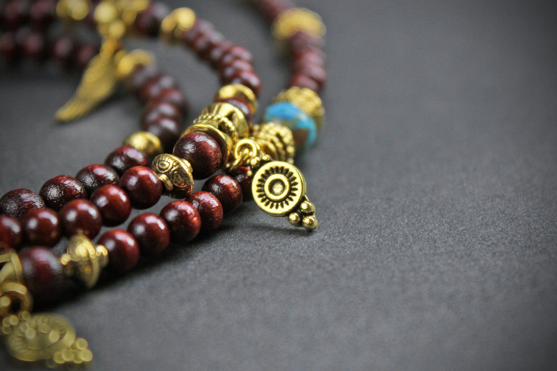 Beaded Glasses Chain: Bohemian Pirate Style Red & Gold Glasses Chain