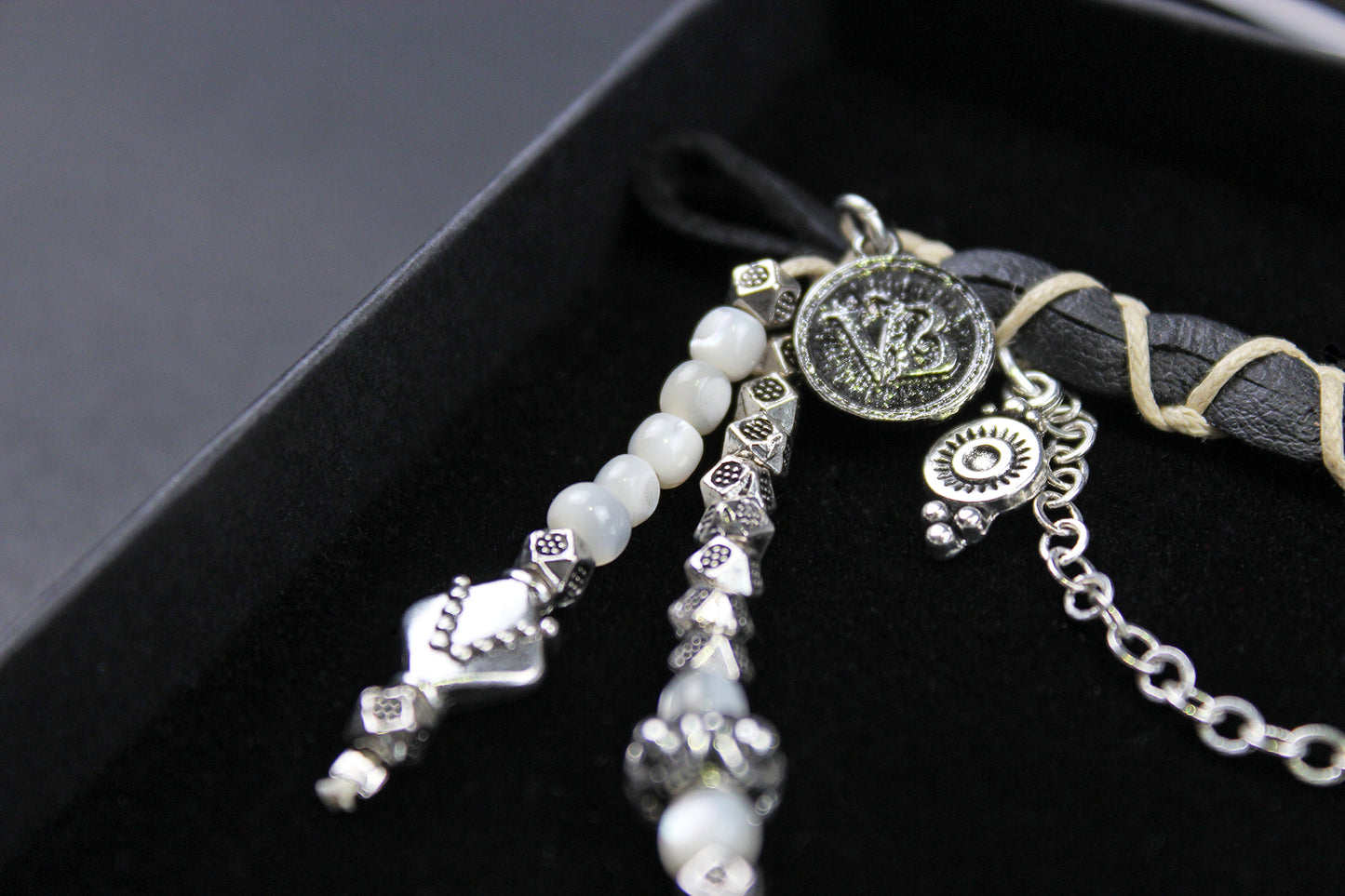 Bohemian Turquoise Howlite Choker : Silver 3 in 1 Anklet Choker Armband