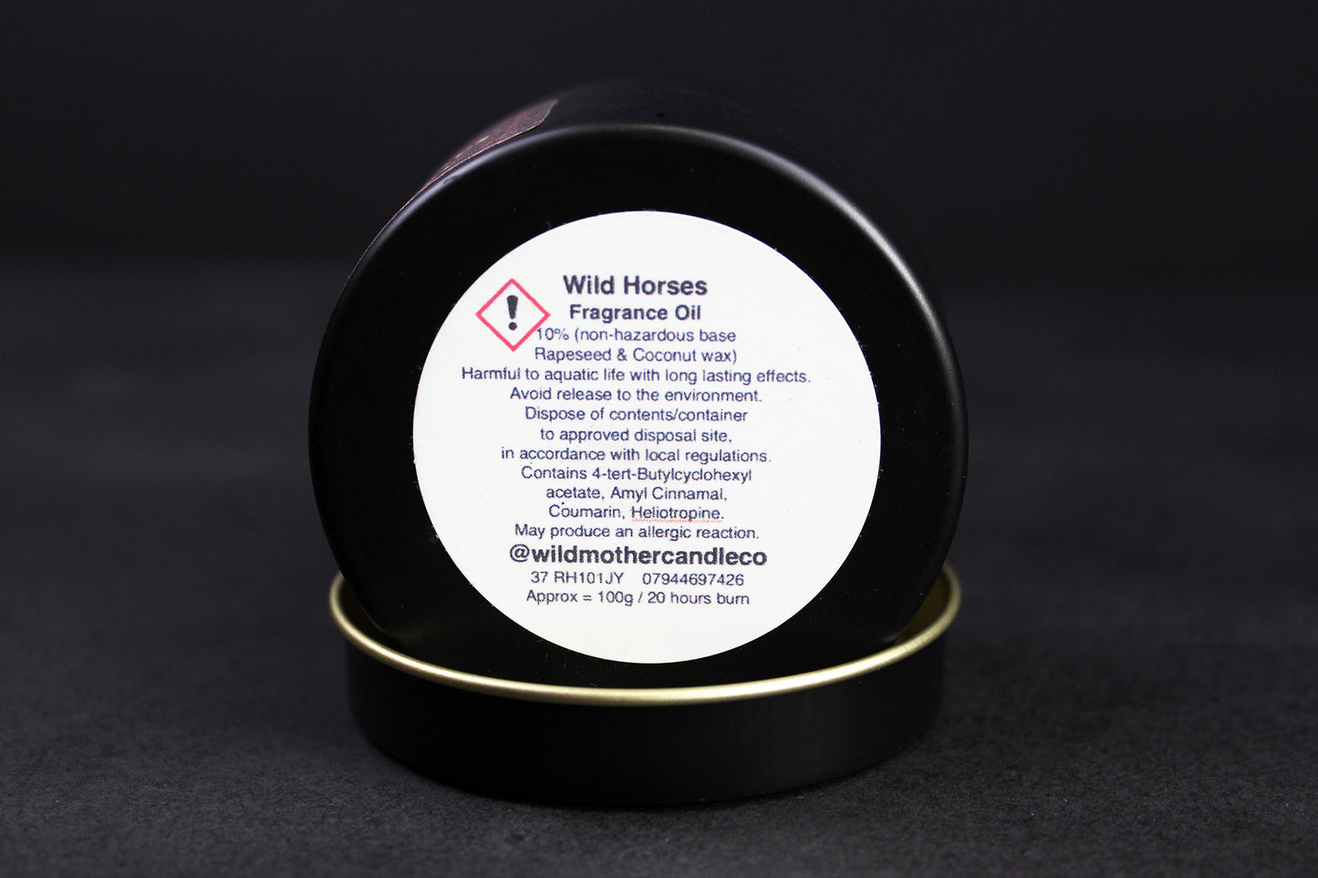 Wild Horses : Black Wax Bourbon & Salted Caramel Scented Candle