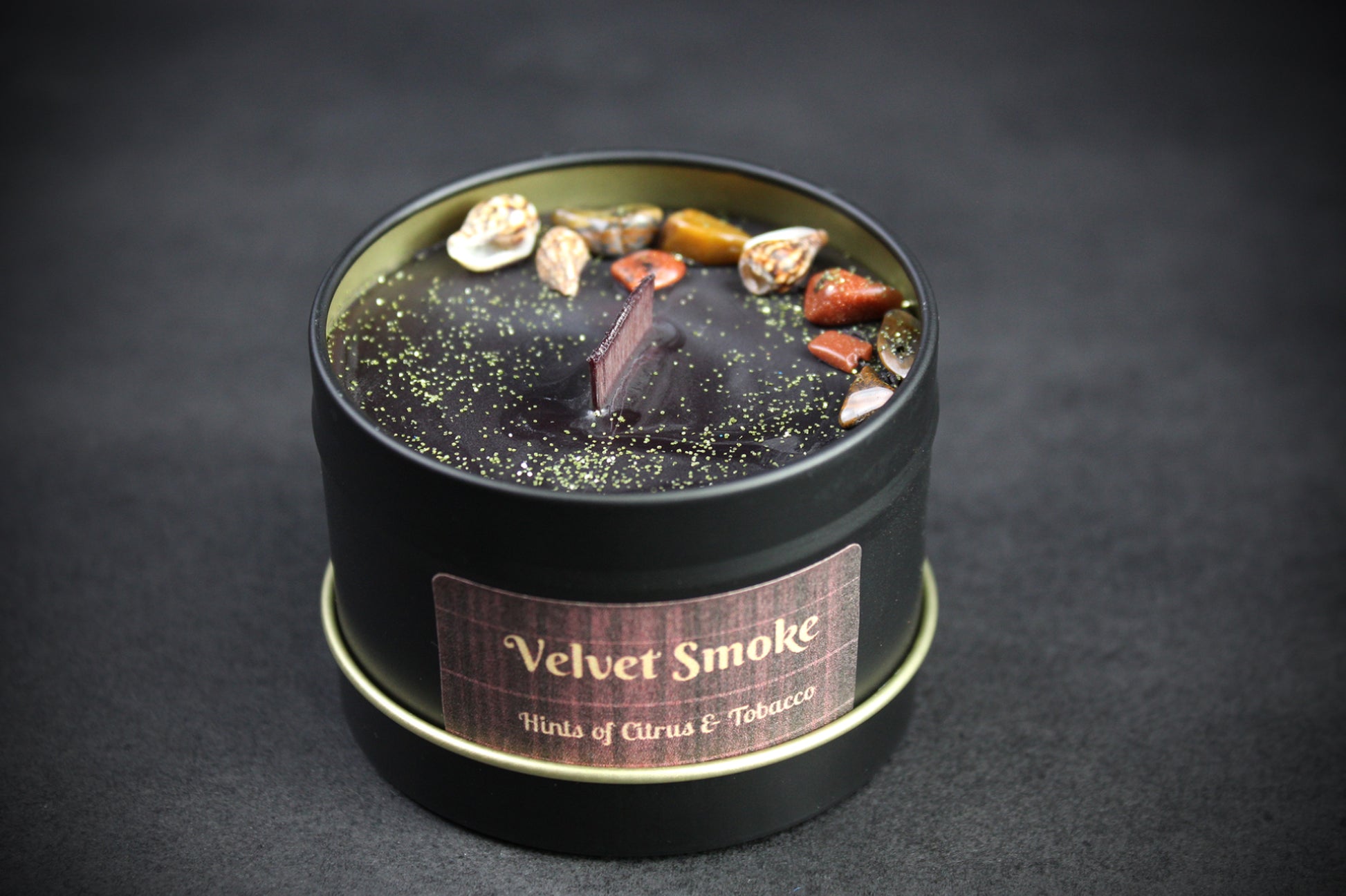 Velvet Smoke : Black Wax Scented Candle With Hints of Citrus & Tobacco