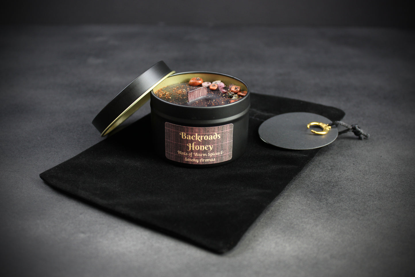 Back Roads Honey : Black Wax Warm Spices & Smokey Aromas Scented Candle