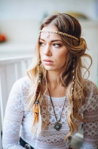 Beaded Feather Hair Braiders, braid into hair, hippie accessory, bohemian style hair braid, tribal style hair braid, festival hair accessory