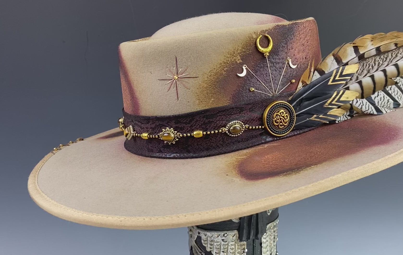 The Honey Bones Fedora - Wide Brim Unisex Hat For Men And Women Country And Western Cowgirl Style Bohemian Festival Cowboy Hat Snake Print