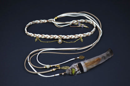 Cream & Gold Moonstone Headpiece