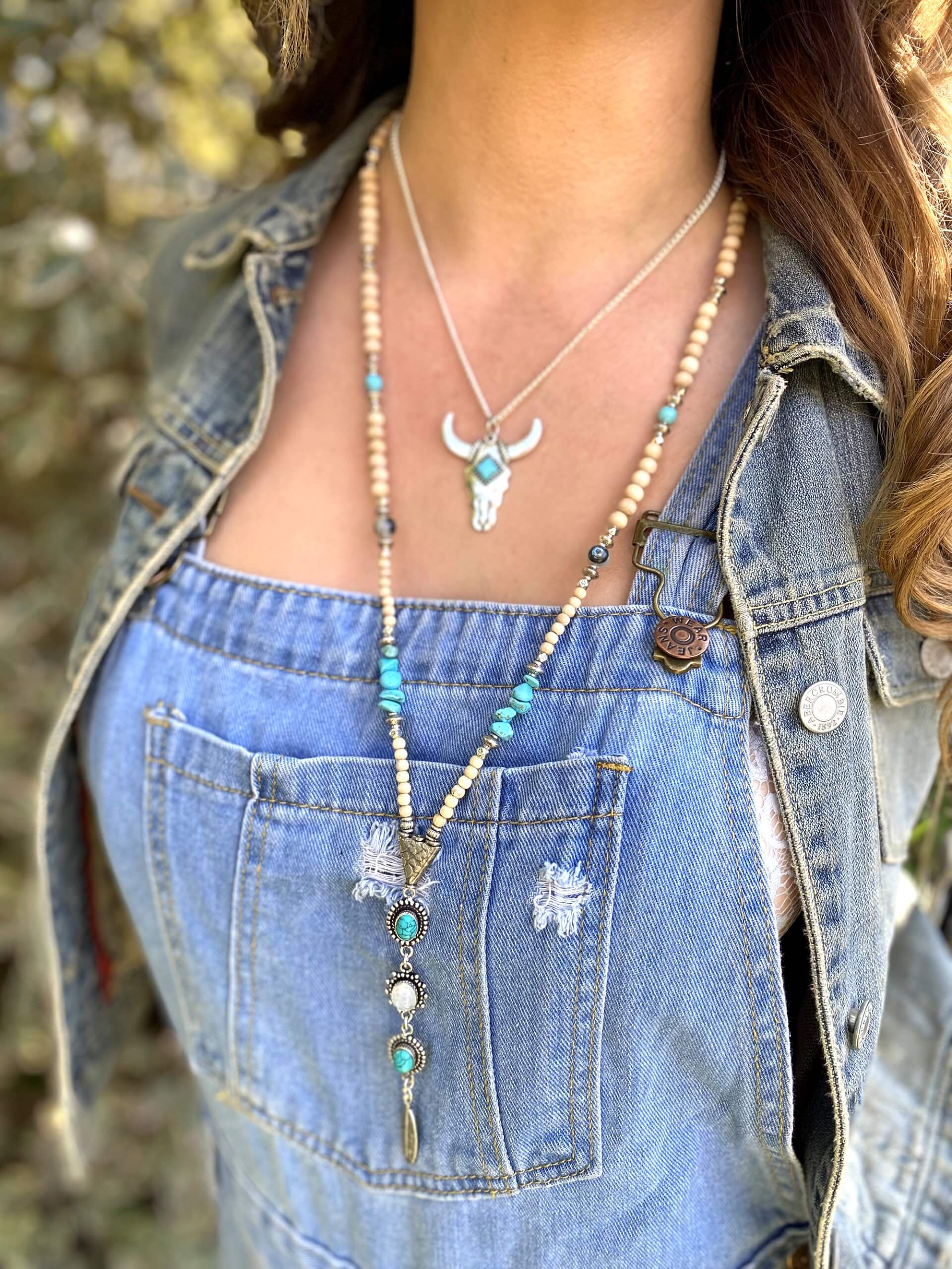 Turquoise Buffalo Necklace Set