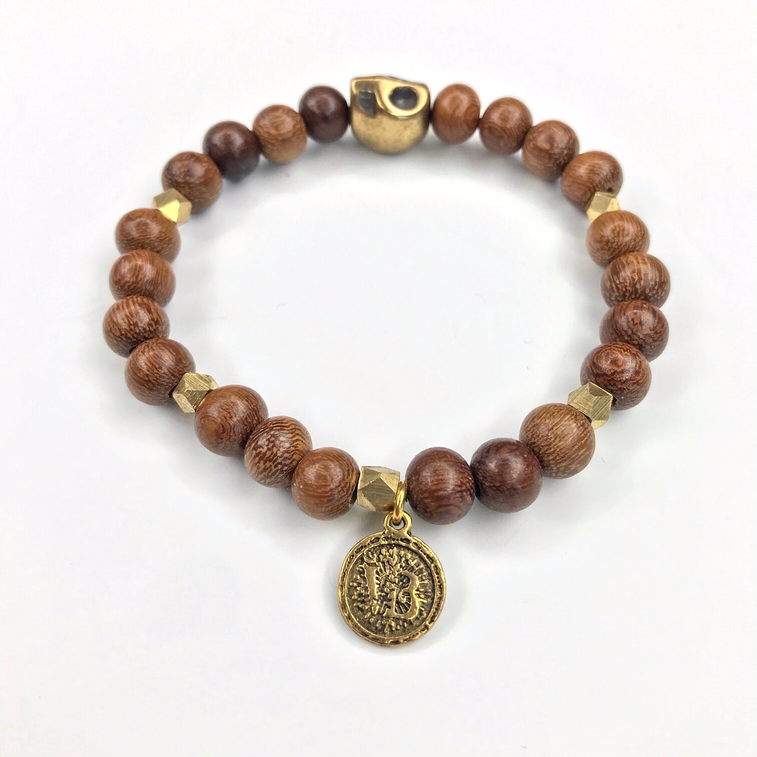 The Madre Skull Bracelet - Rock n Roll Pirate Tribal Style Unisex For Men And Women Brown and Bronze Day Of The Dead Skull