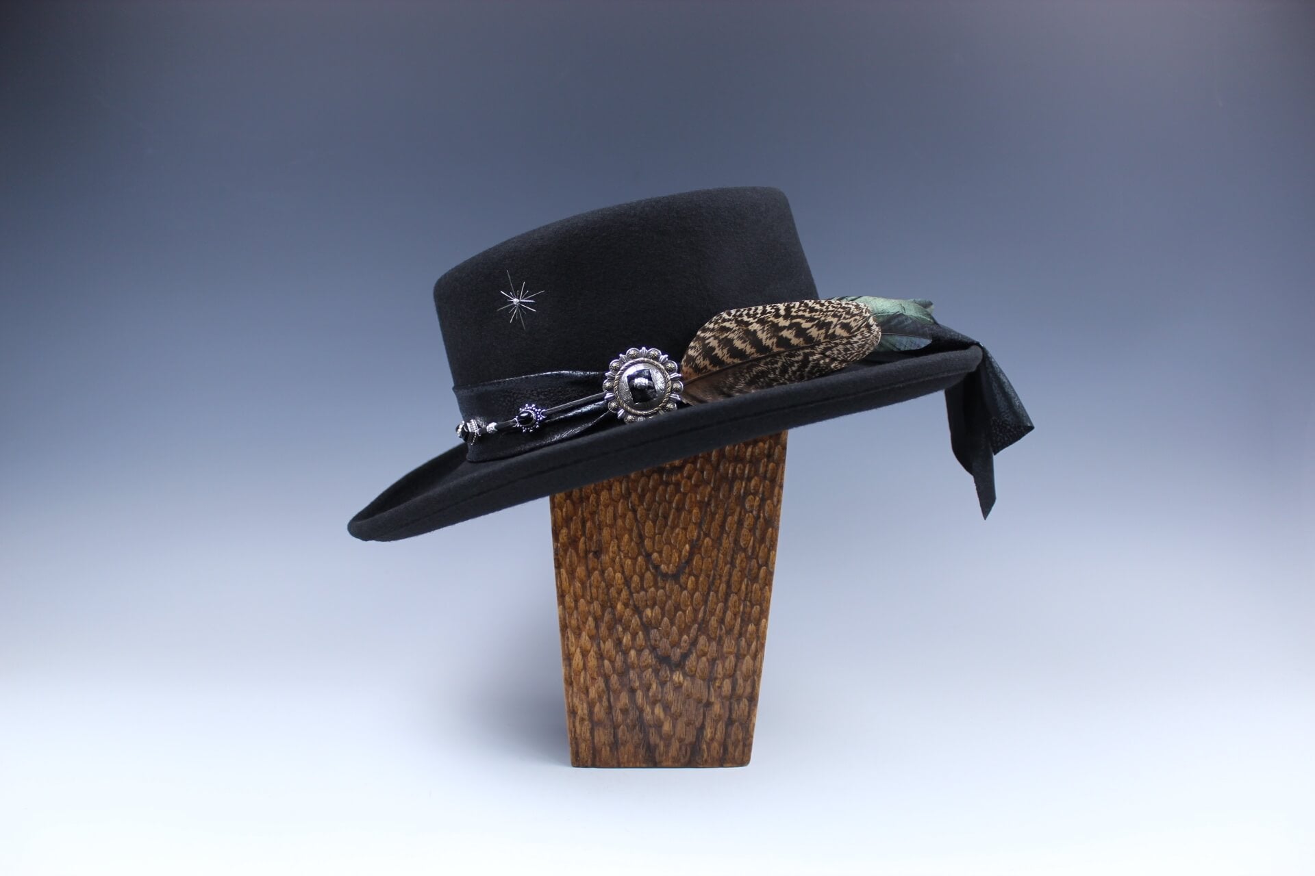 The Redfern Rambler Wool Felt Fedora Hat Black Handmade Country Western Style Cowboy Hat Unisex For Men And Women