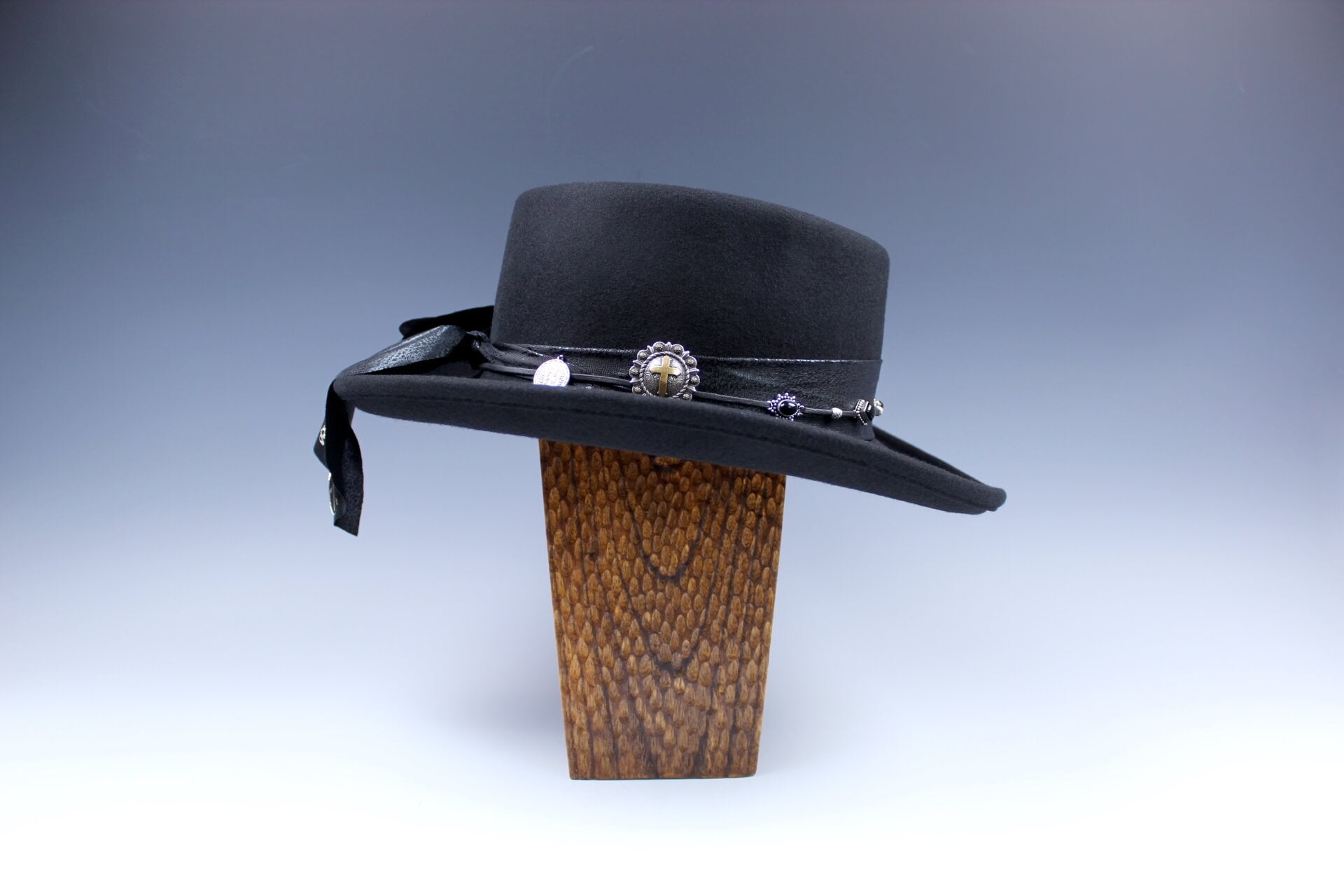 The Redfern Rambler Wool Felt Fedora Hat Black Handmade Country Western Style Cowboy Hat Unisex For Men And Women