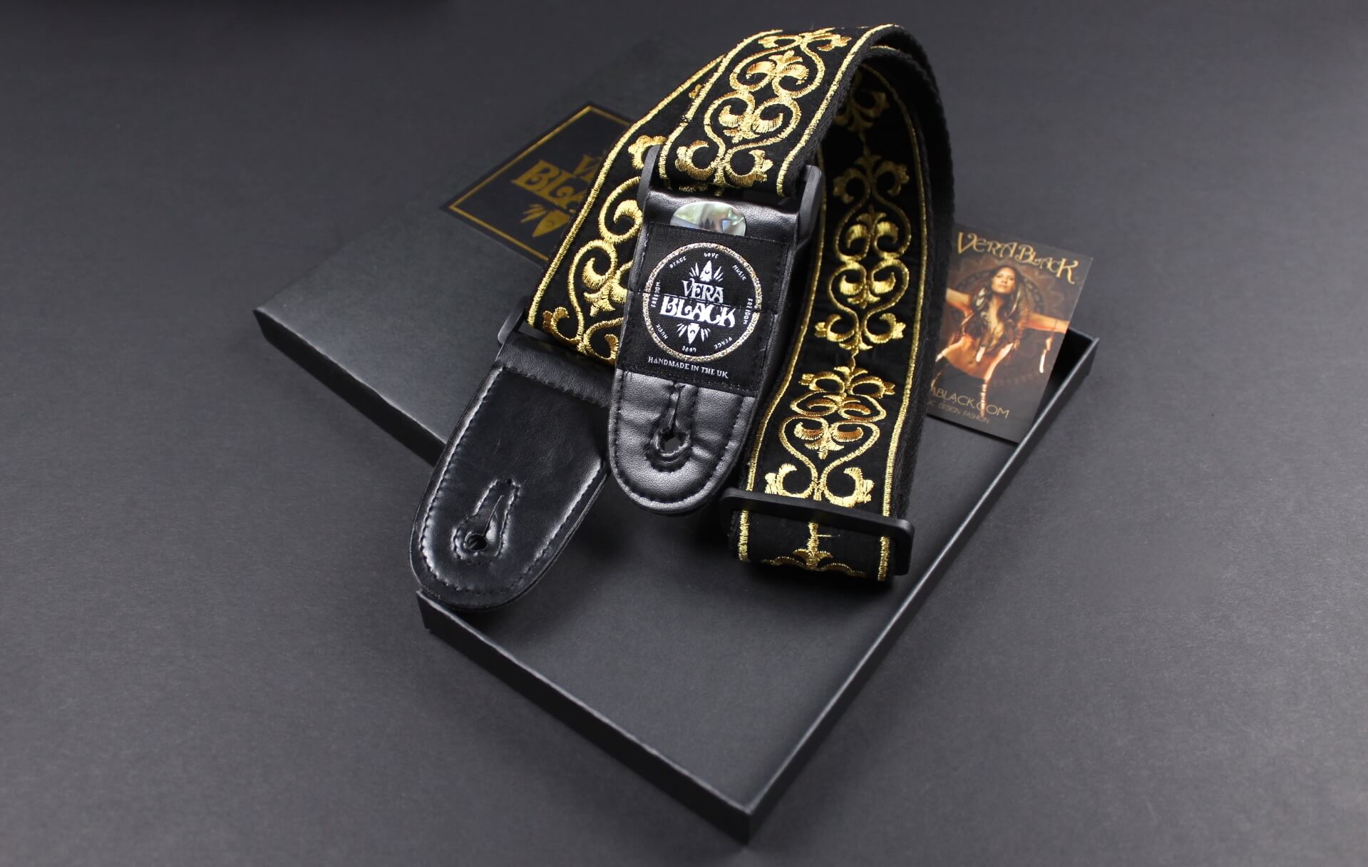 Vera Black Guitar Strap