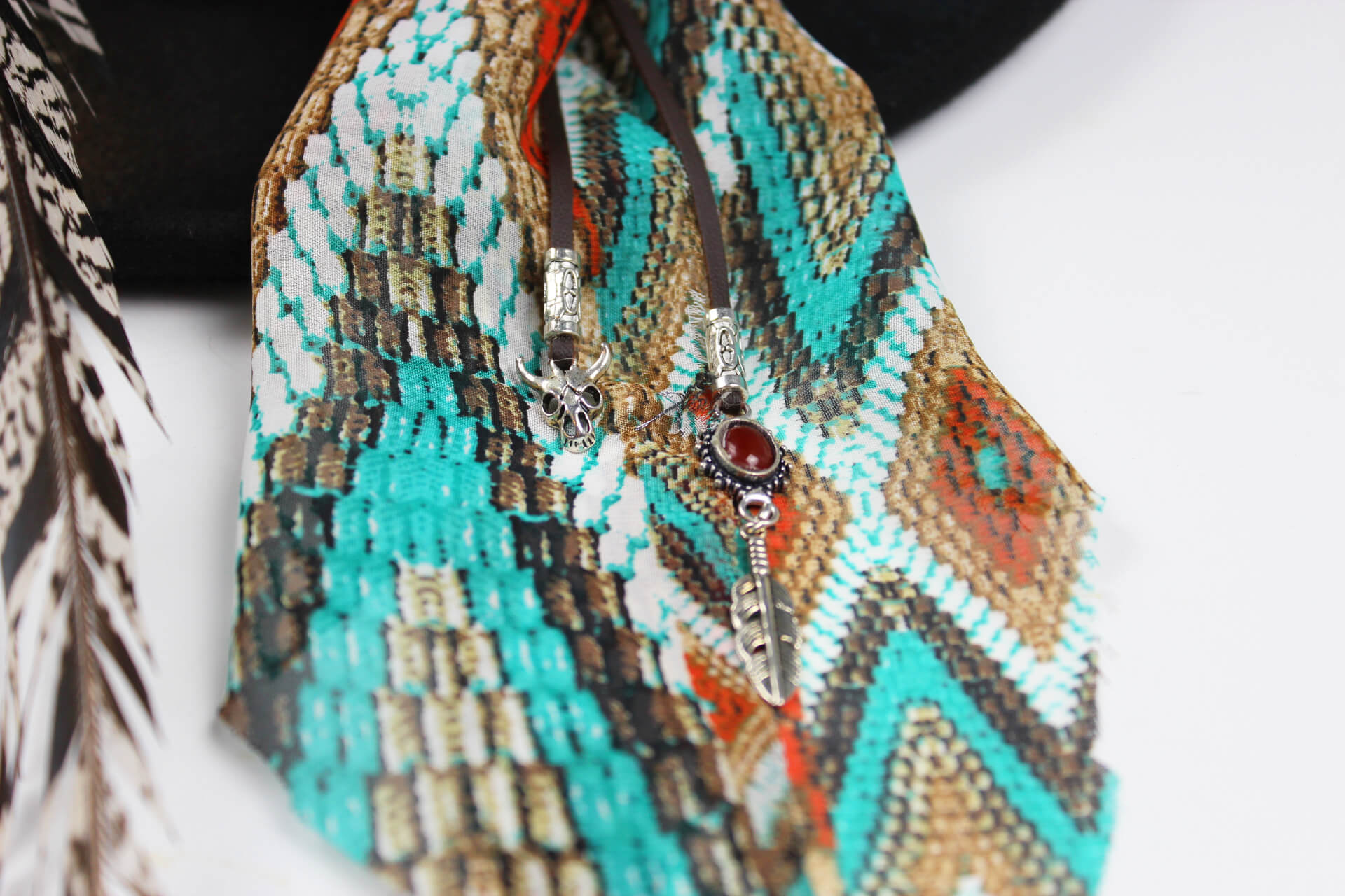 The Tequila Sunrise Gambler Hat Western Style Hat Bohemian Country Turquoise Detailing Gemstones And Feathers Unisex For Men And Women