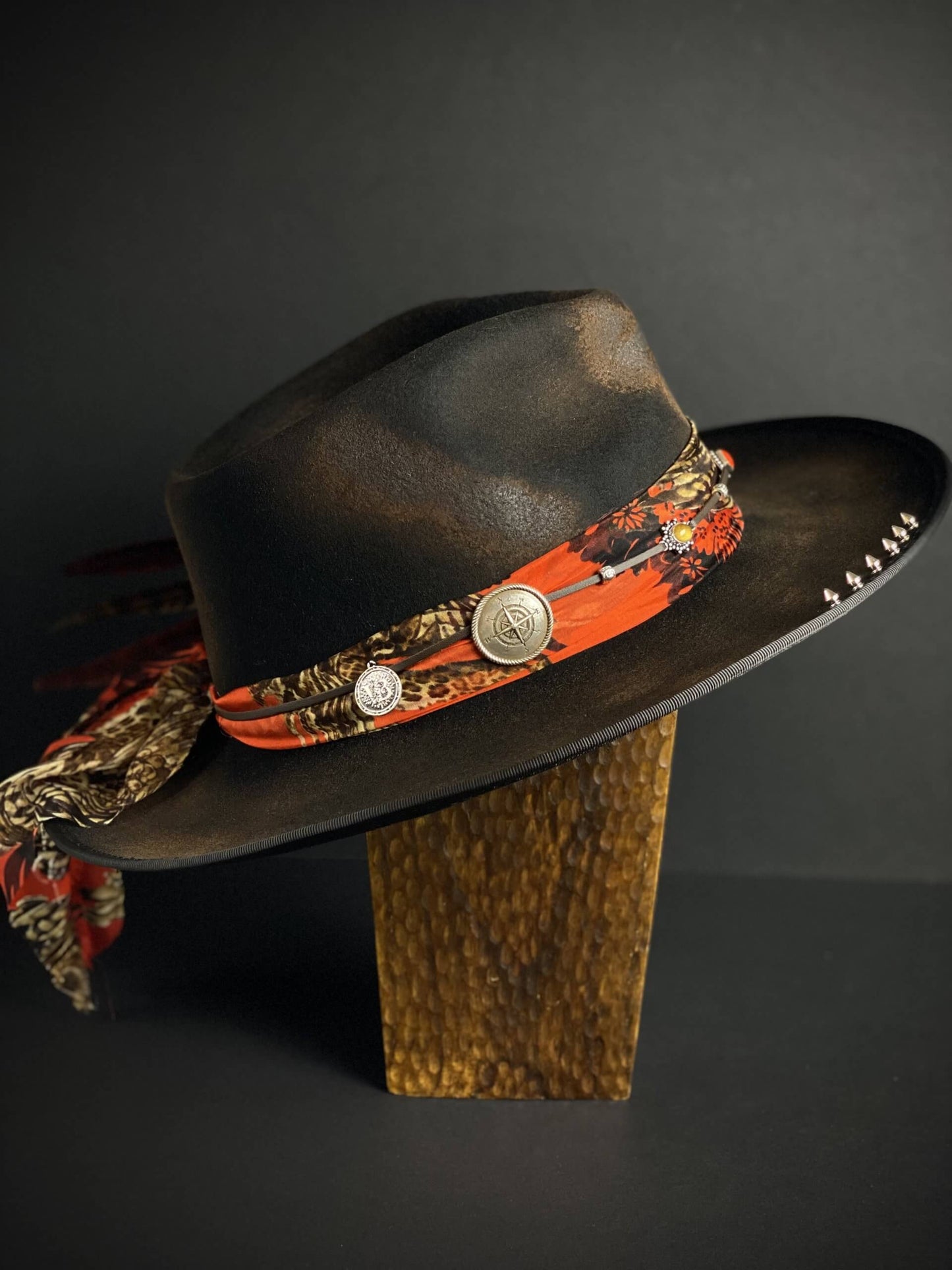 Rebirth Fedora Collaboration with Oritsé Williams Wool Felt Distressed Burn Effect Hat Musician Rock n Roll Country Western Style Hat