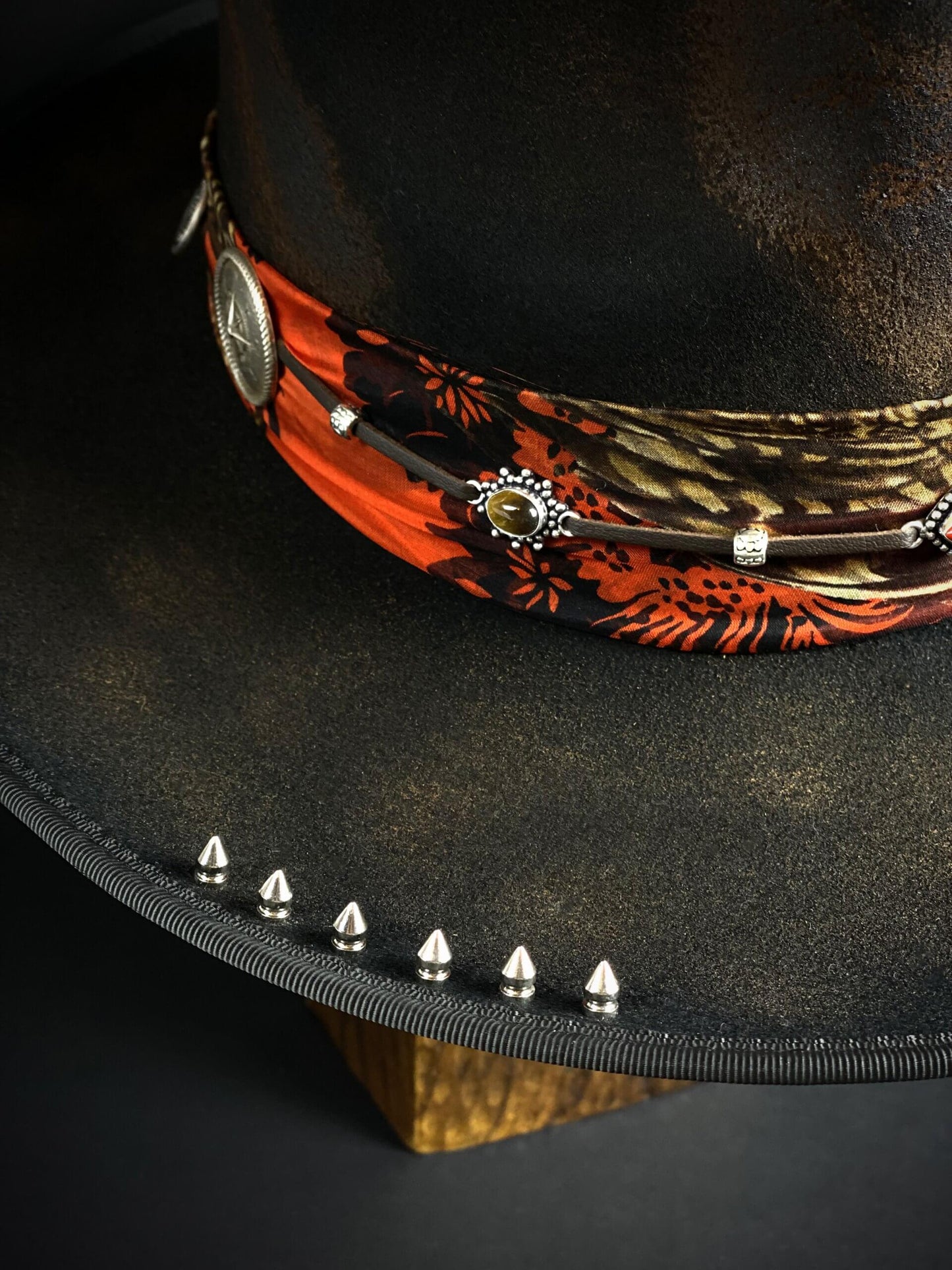 Rebirth Fedora Collaboration with Oritsé Williams Wool Felt Distressed Burn Effect Hat Musician Rock n Roll Country Western Style Hat