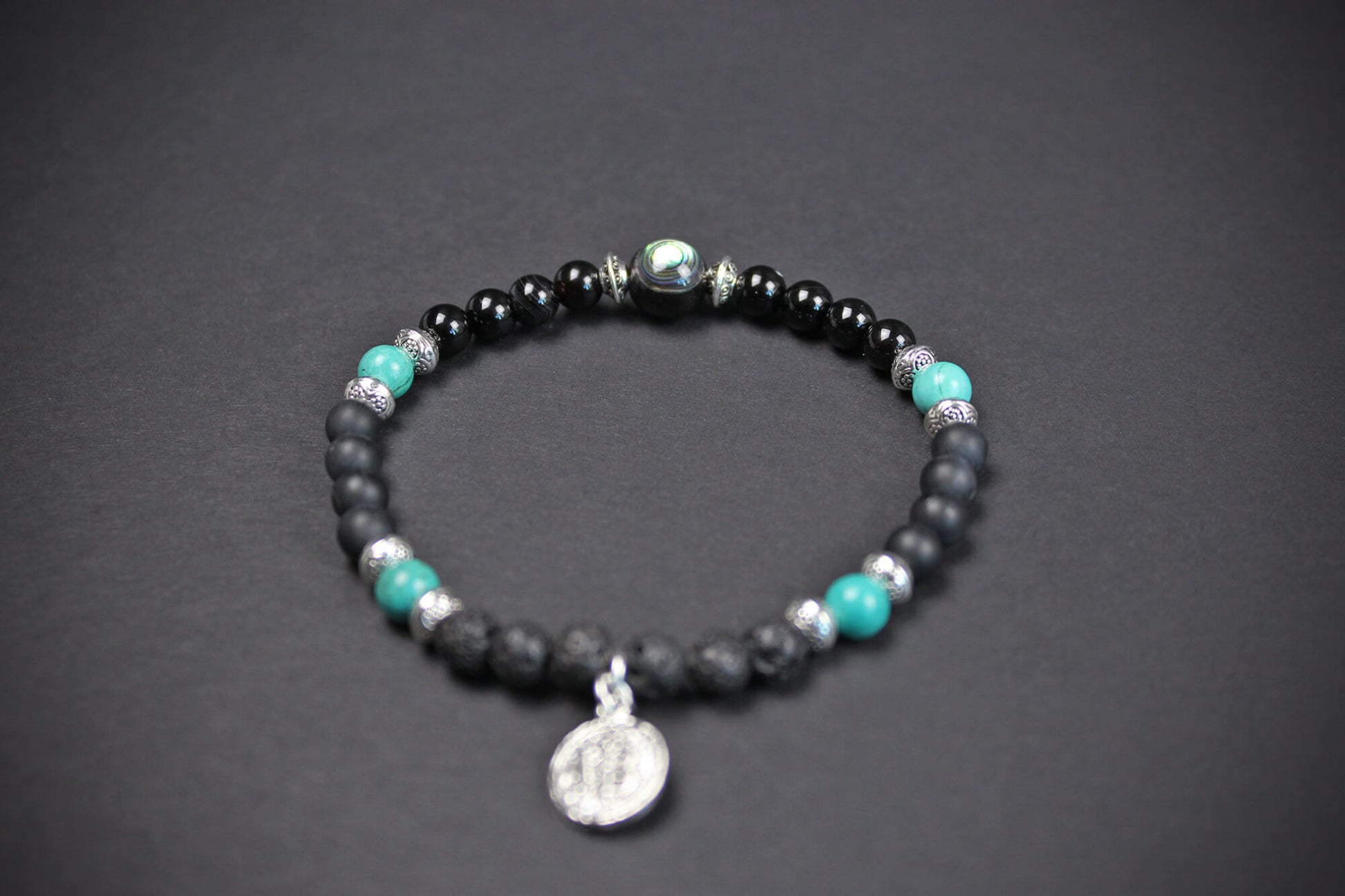 Howlite & Lava Stone Beaded Bracelet