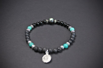 Howlite & Lava Stone Beaded Bracelet