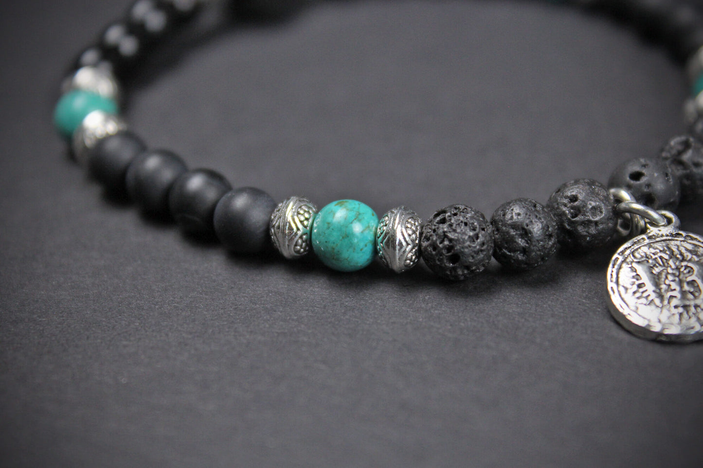 Howlite & Lava Stone Beaded Bracelet