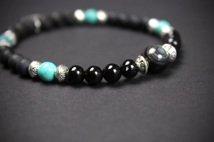 Howlite & Lava Stone Beaded Bracelet