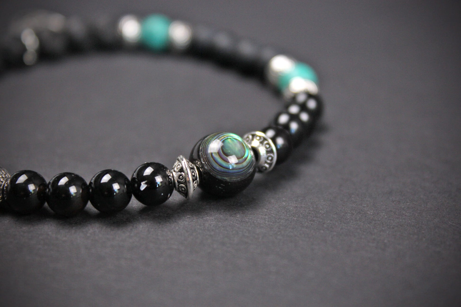 Howlite & Lava Stone Beaded Bracelet