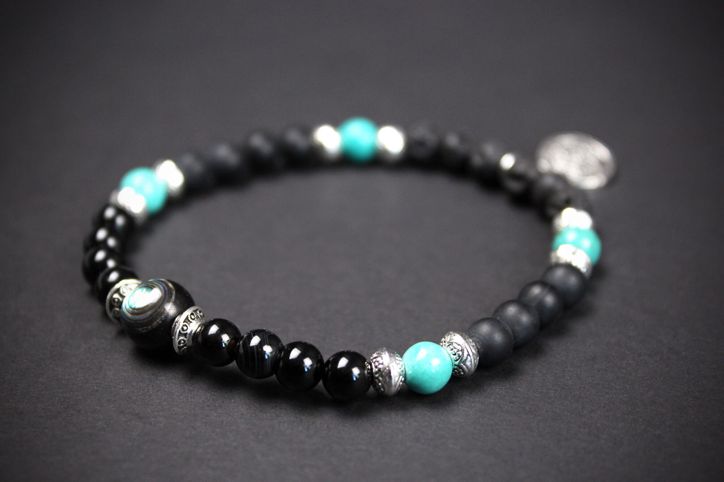 Howlite & Lava Stone Beaded Bracelet