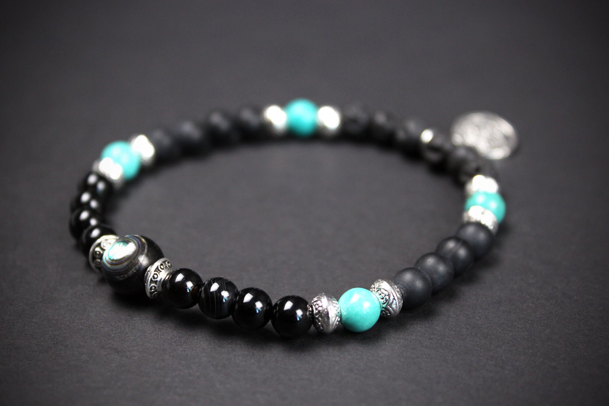 Howlite & Lava Stone Beaded Bracelet